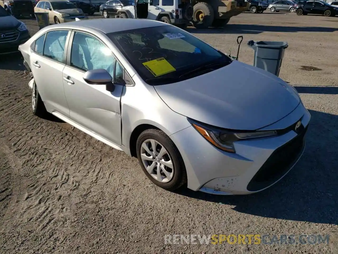 1 Photograph of a damaged car 5YFEPRAE6LP132397 TOYOTA COROLLA 2020