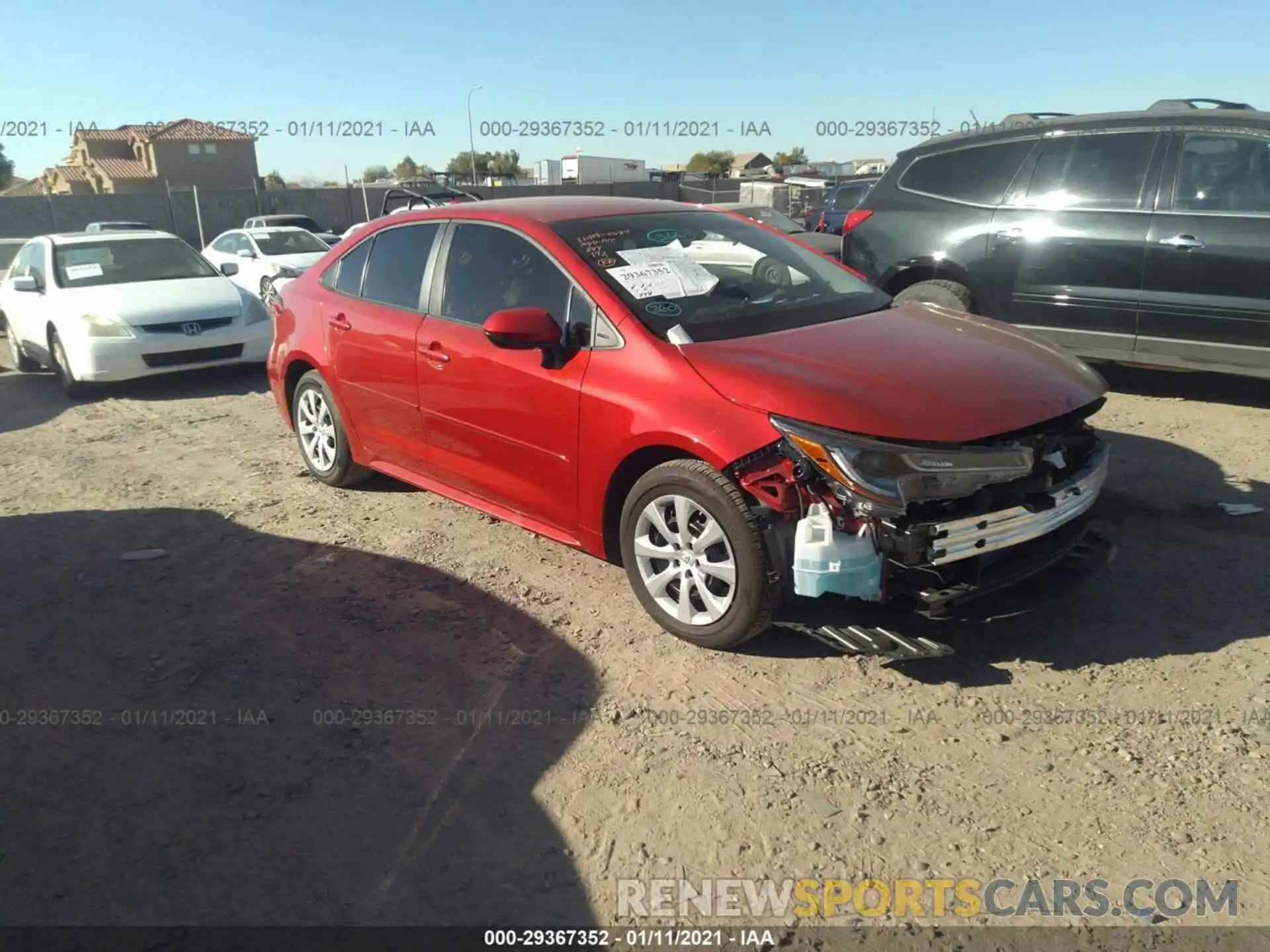 1 Photograph of a damaged car 5YFEPRAE6LP144663 TOYOTA COROLLA 2020