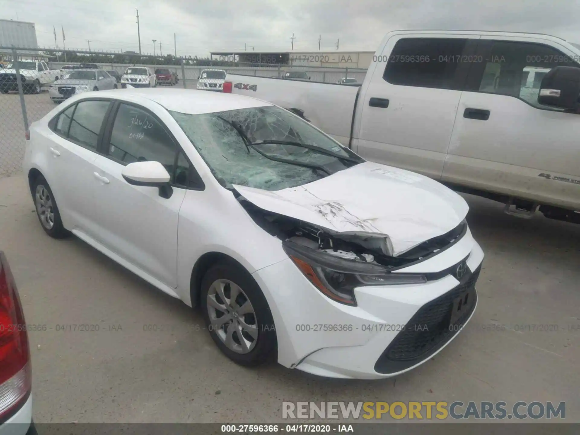 1 Photograph of a damaged car 5YFEPRAE7LP031093 TOYOTA COROLLA 2020