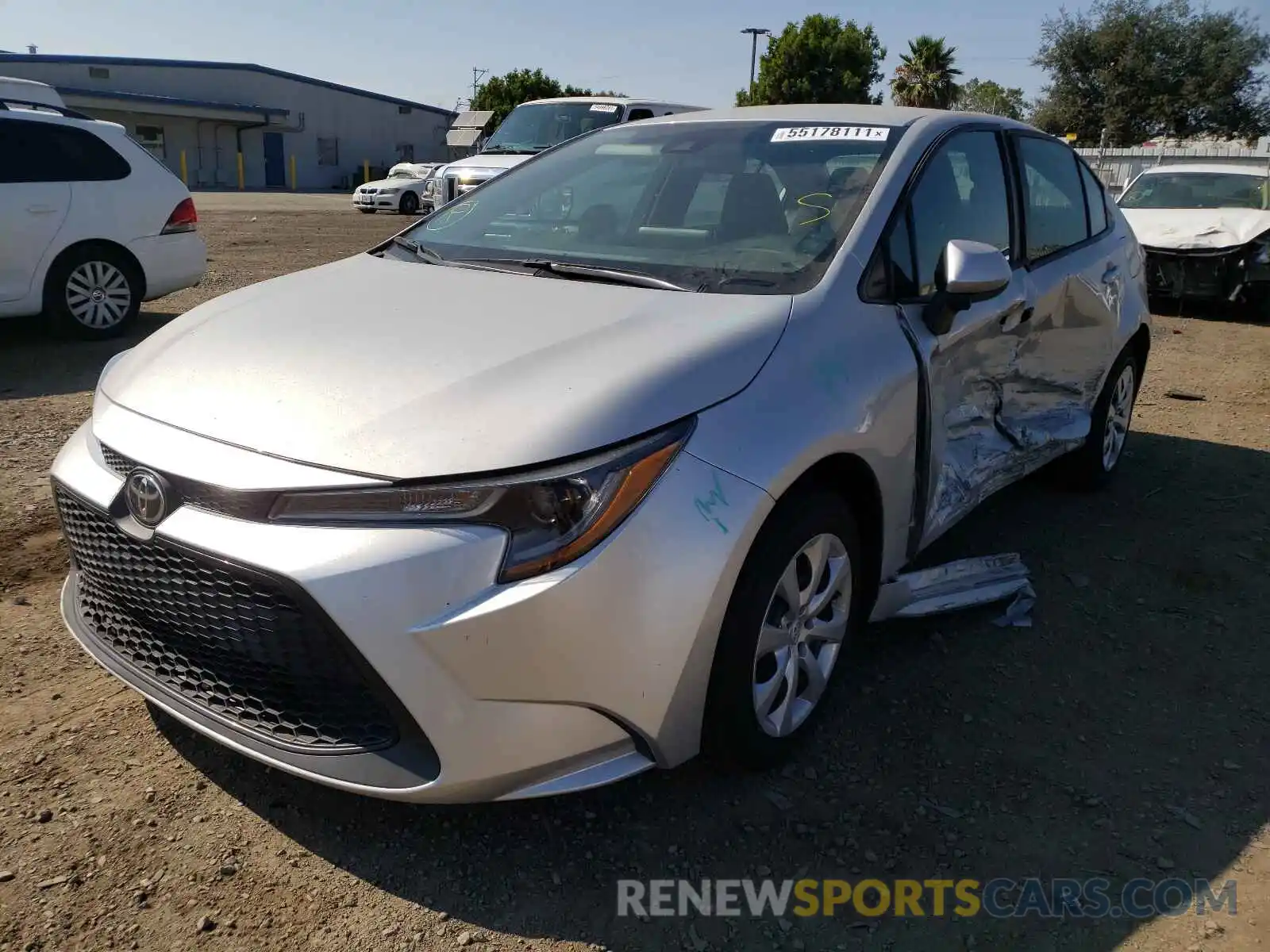 2 Photograph of a damaged car 5YFEPRAE7LP035418 TOYOTA COROLLA 2020