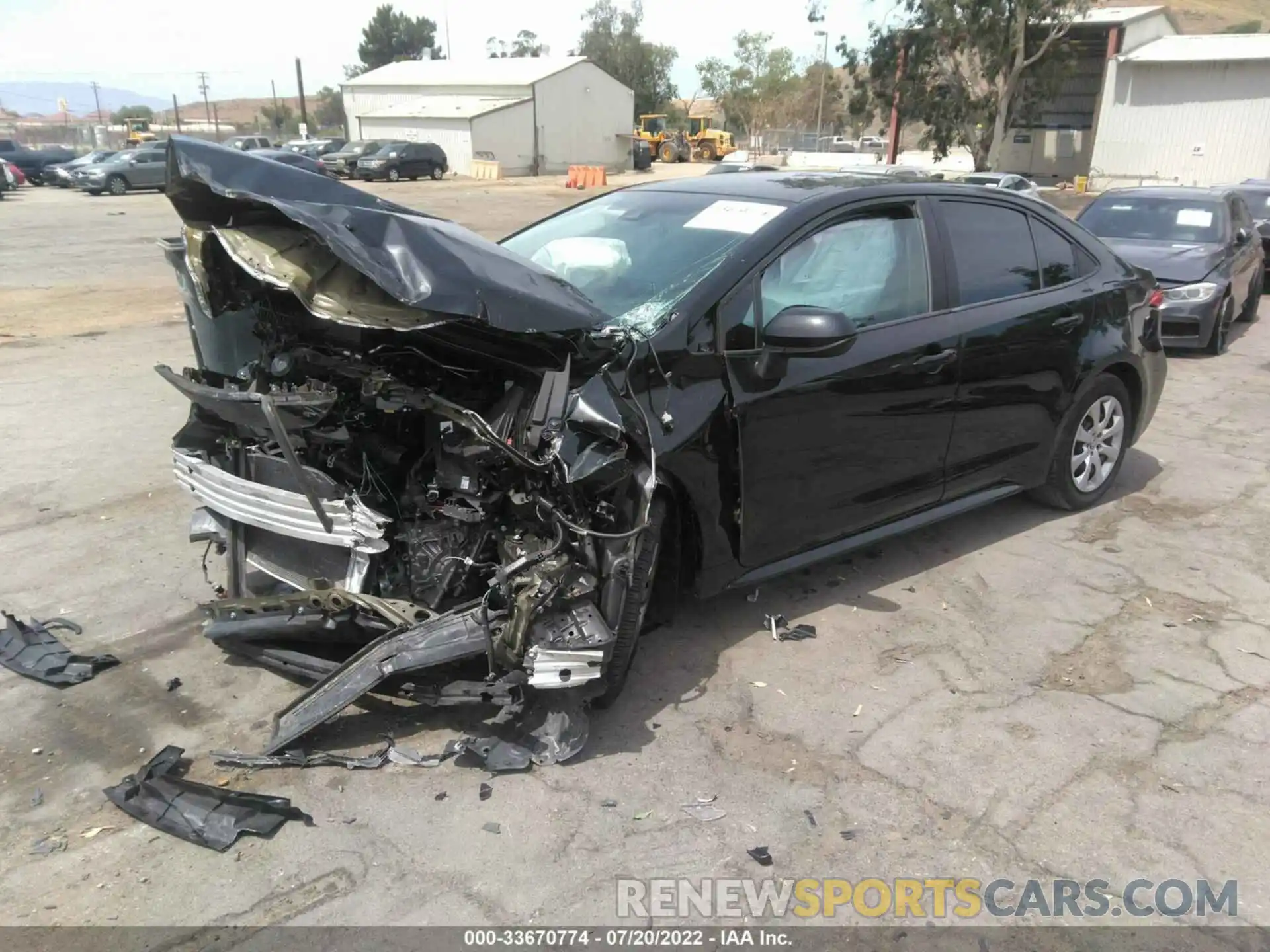 2 Photograph of a damaged car 5YFEPRAE7LP036407 TOYOTA COROLLA 2020