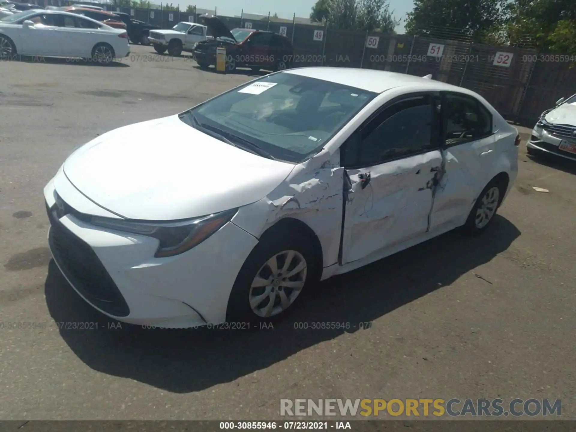 2 Photograph of a damaged car 5YFEPRAE7LP056480 TOYOTA COROLLA 2020