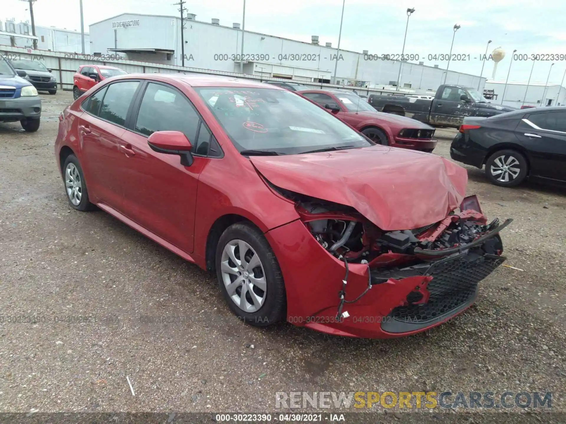 1 Photograph of a damaged car 5YFEPRAE7LP064143 TOYOTA COROLLA 2020