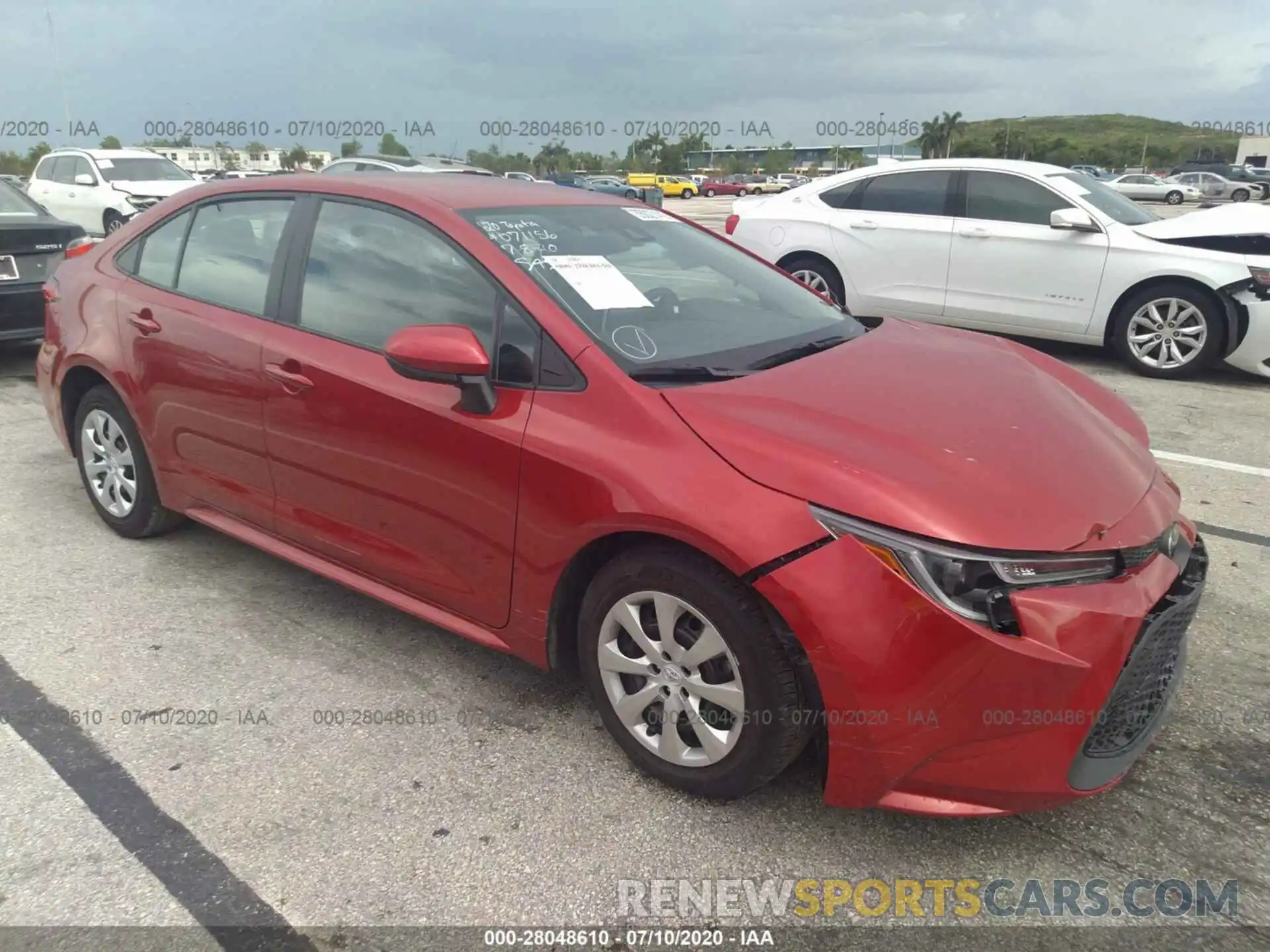 1 Photograph of a damaged car 5YFEPRAE7LP071156 TOYOTA COROLLA 2020