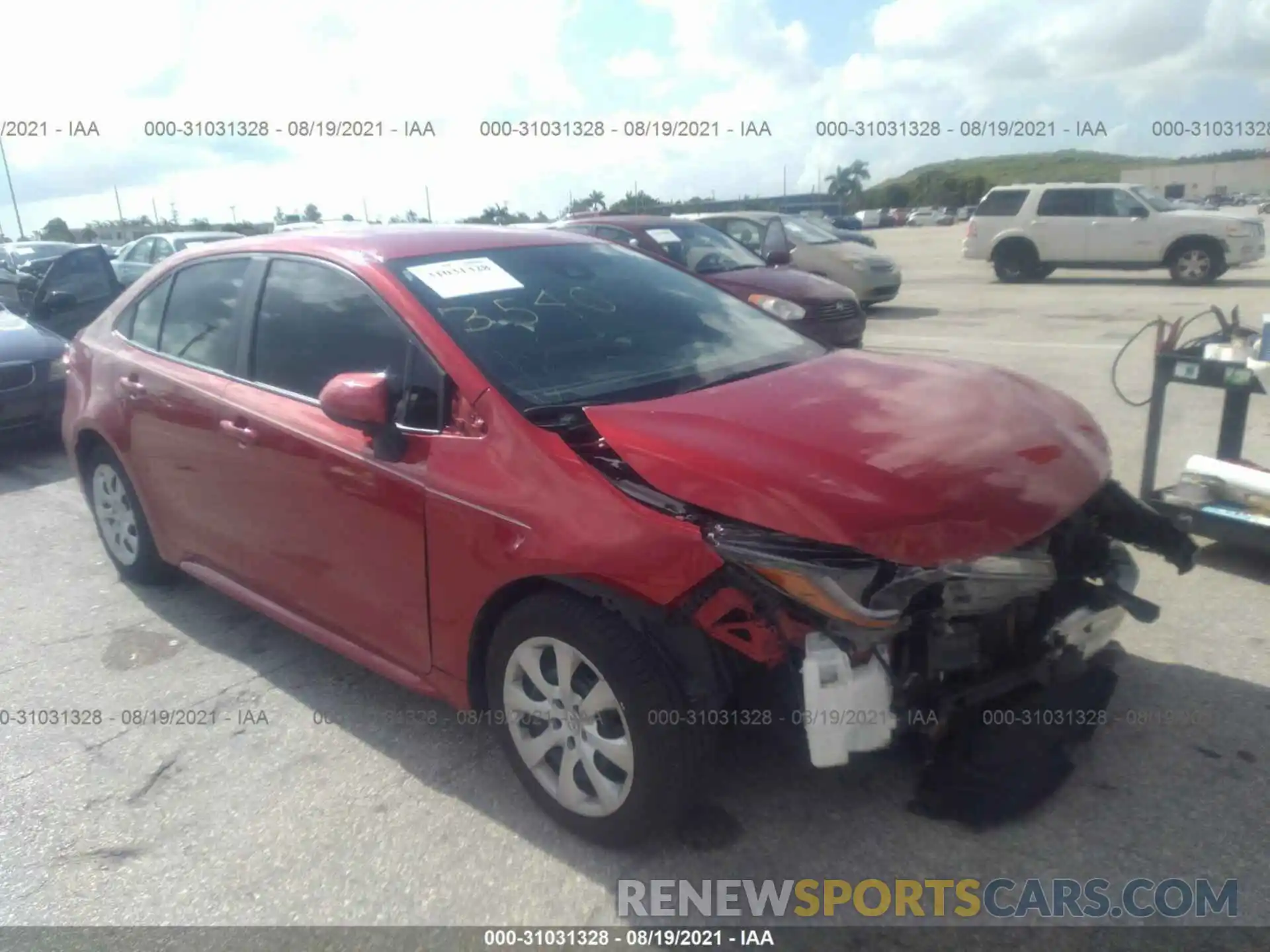 1 Photograph of a damaged car 5YFEPRAE7LP073540 TOYOTA COROLLA 2020