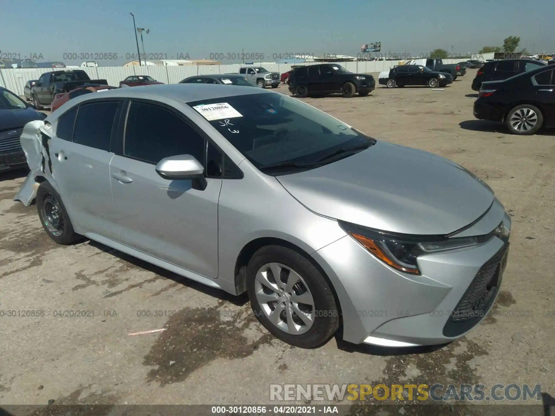 1 Photograph of a damaged car 5YFEPRAE7LP075319 TOYOTA COROLLA 2020