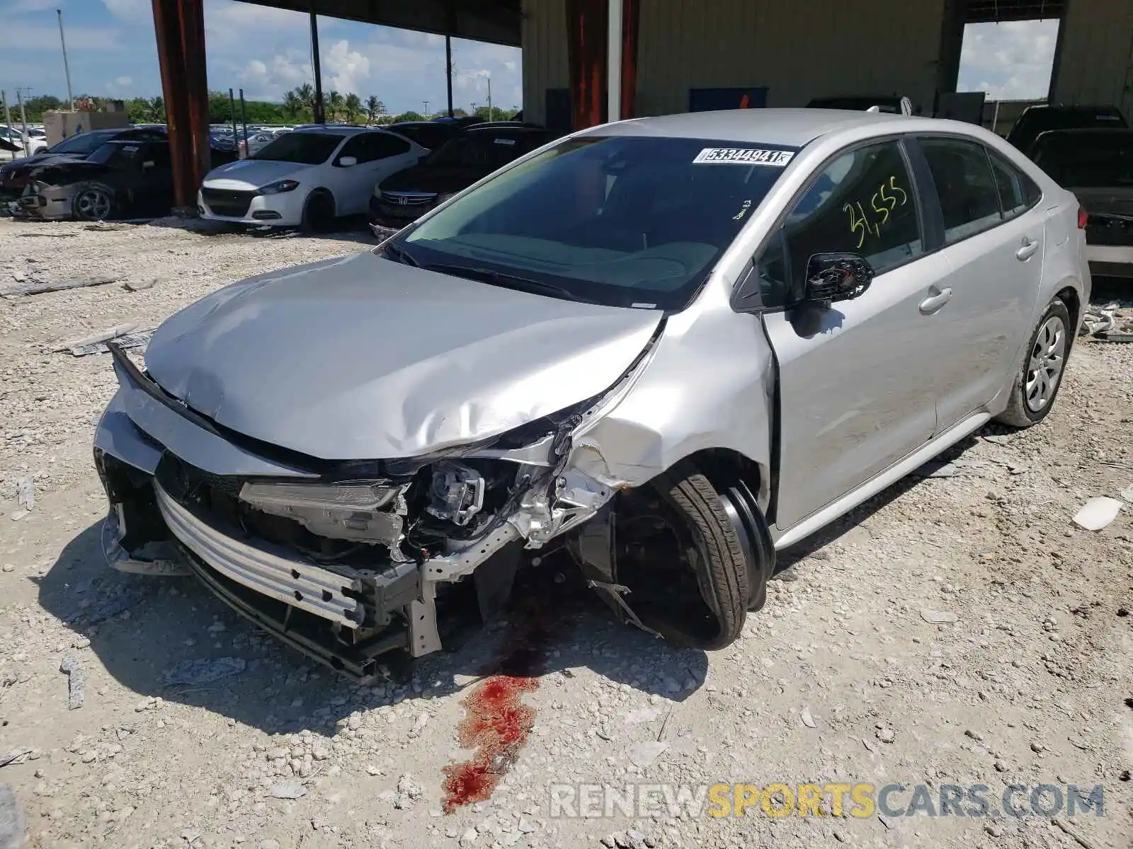 2 Photograph of a damaged car 5YFEPRAE7LP075420 TOYOTA COROLLA 2020