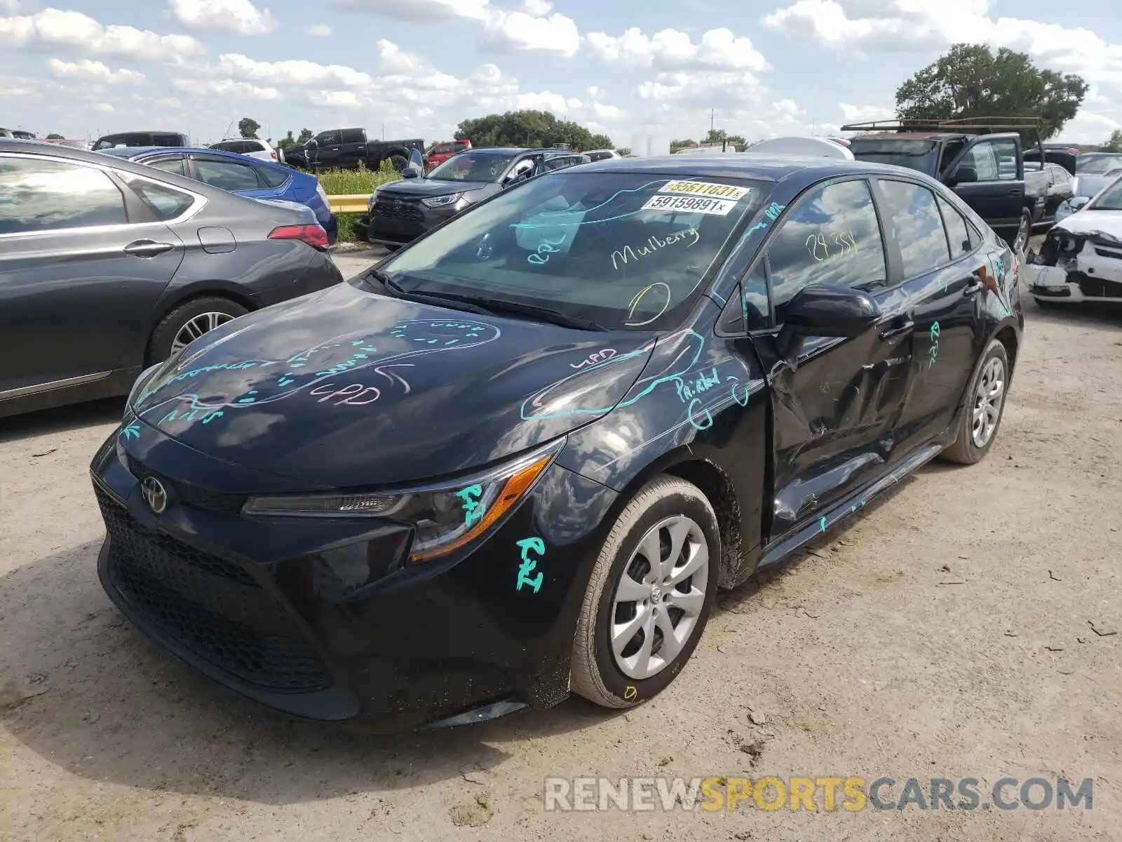 2 Photograph of a damaged car 5YFEPRAE7LP080553 TOYOTA COROLLA 2020