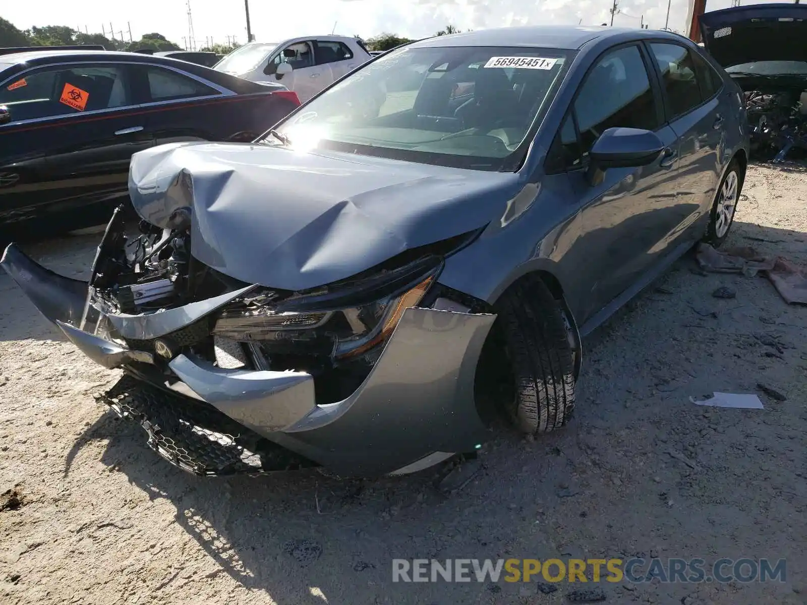 2 Photograph of a damaged car 5YFEPRAE7LP081539 TOYOTA COROLLA 2020