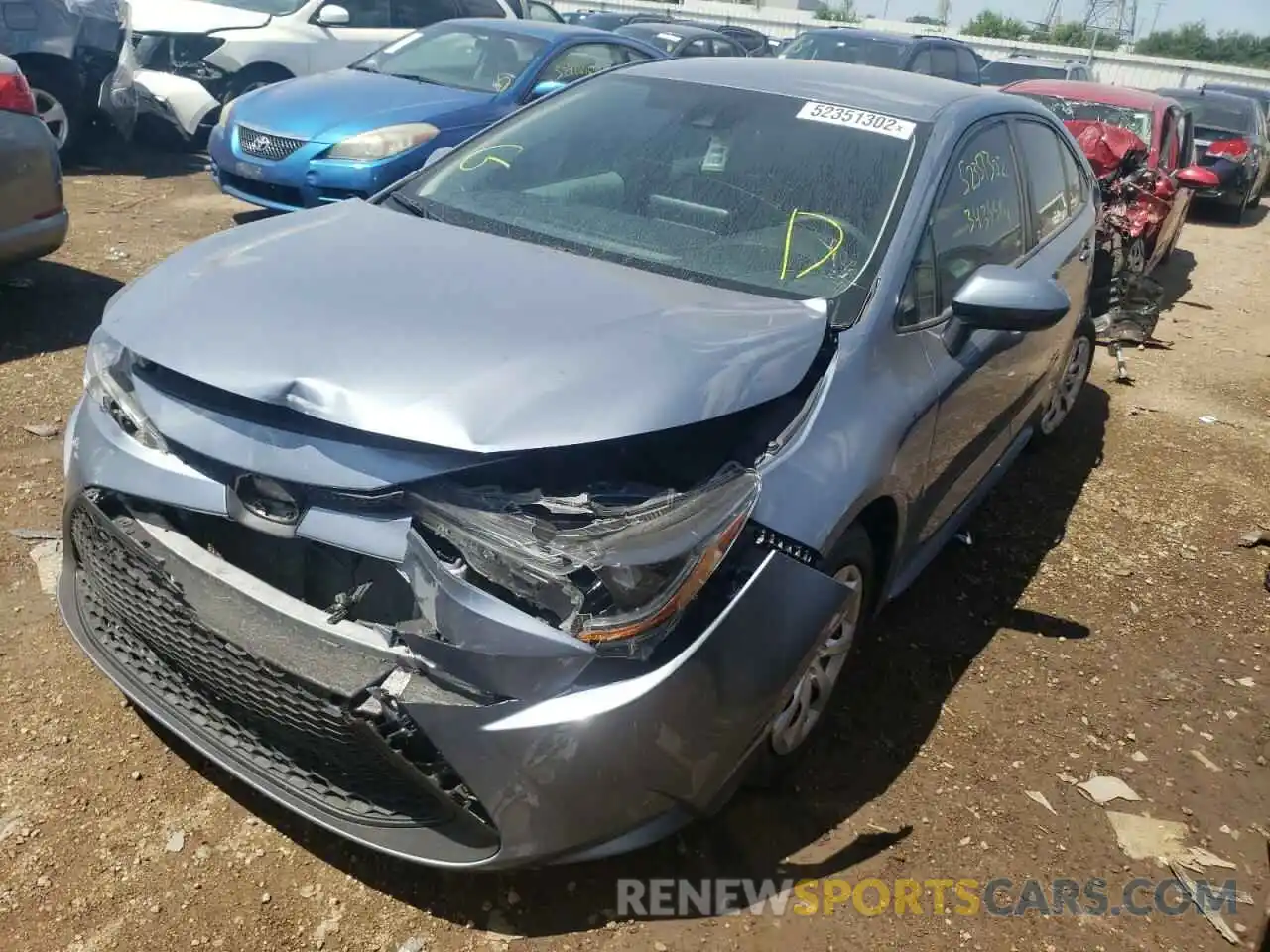 2 Photograph of a damaged car 5YFEPRAE7LP101322 TOYOTA COROLLA 2020