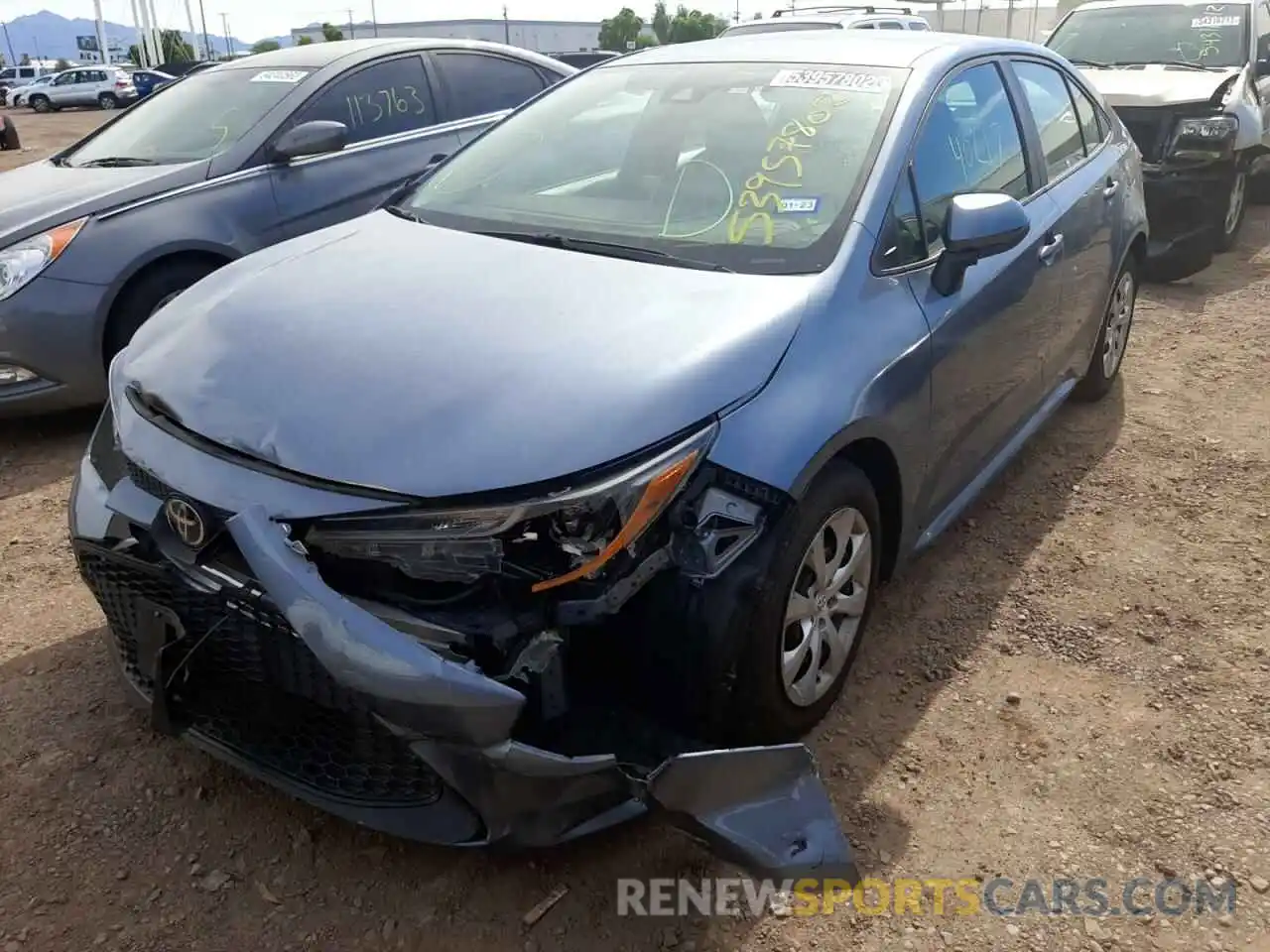 2 Photograph of a damaged car 5YFEPRAE7LP103216 TOYOTA COROLLA 2020