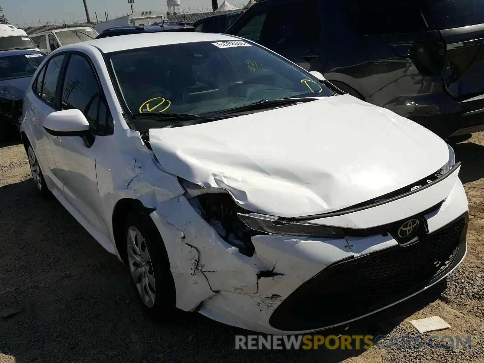 1 Photograph of a damaged car 5YFEPRAE7LP116421 TOYOTA COROLLA 2020