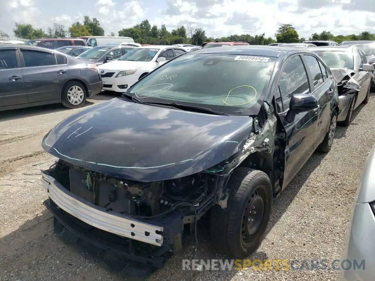 2 Photograph of a damaged car 5YFEPRAE7LP120646 TOYOTA COROLLA 2020