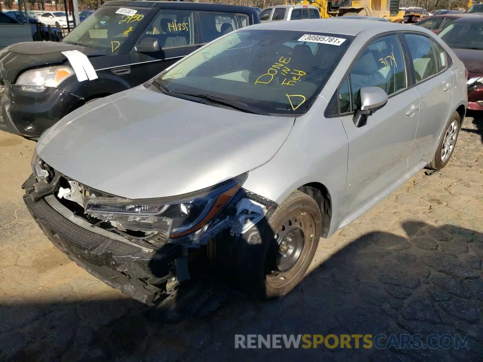 2 Photograph of a damaged car 5YFEPRAE7LP132943 TOYOTA COROLLA 2020