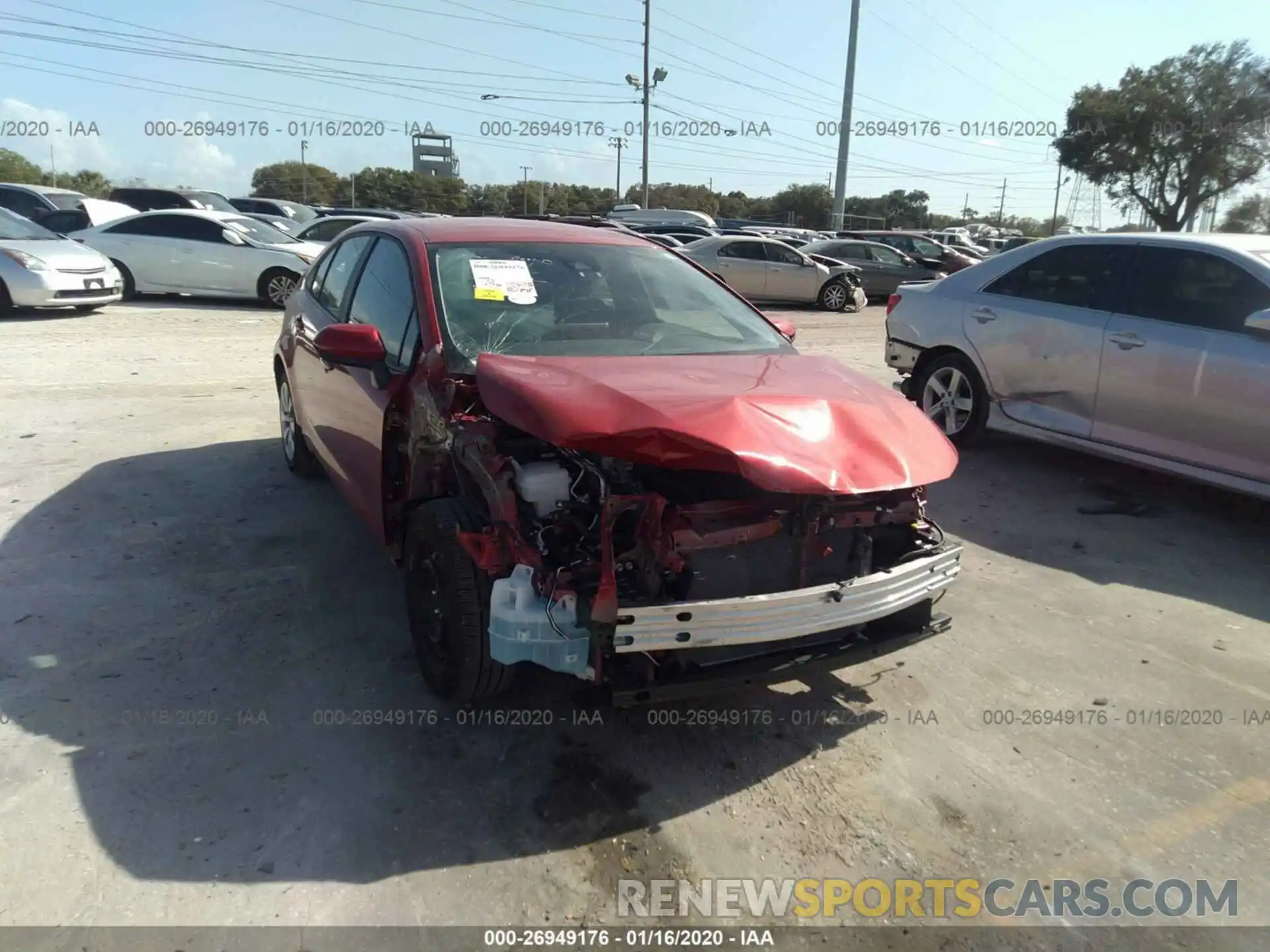 1 Photograph of a damaged car 5YFEPRAE8LP020118 TOYOTA COROLLA 2020