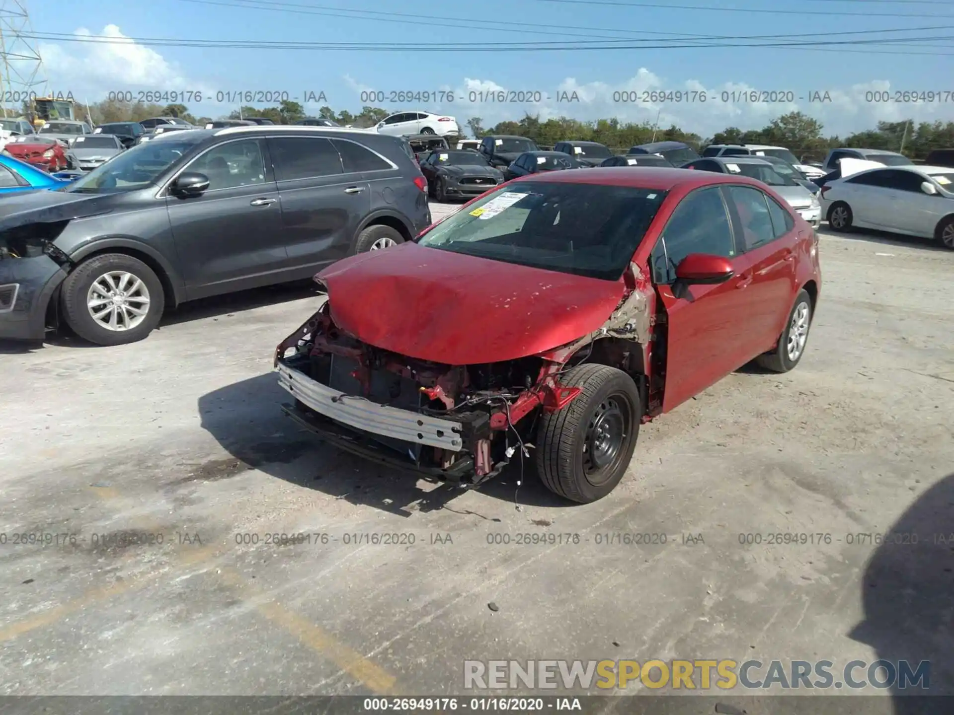 2 Photograph of a damaged car 5YFEPRAE8LP020118 TOYOTA COROLLA 2020