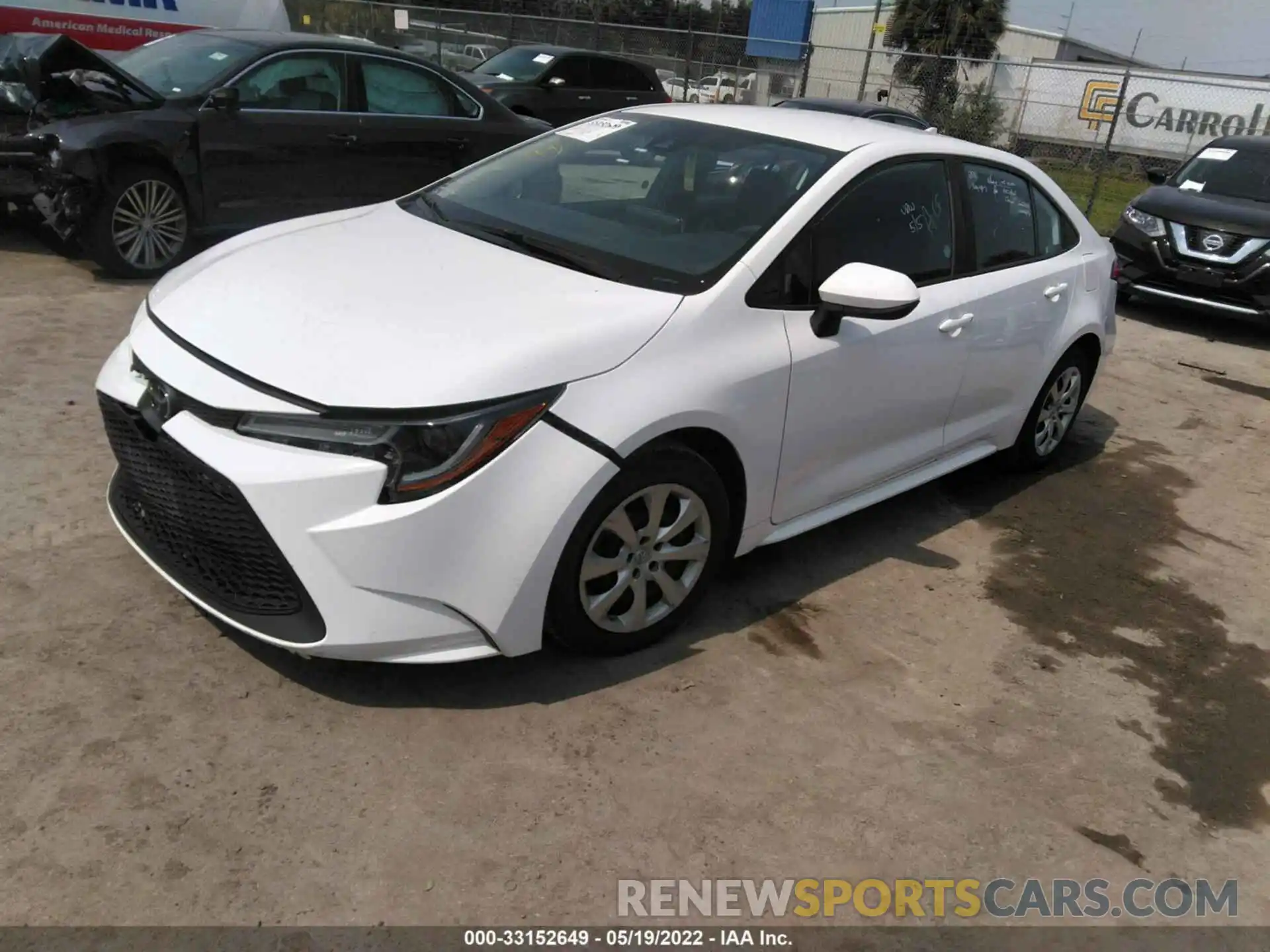 2 Photograph of a damaged car 5YFEPRAE8LP023777 TOYOTA COROLLA 2020