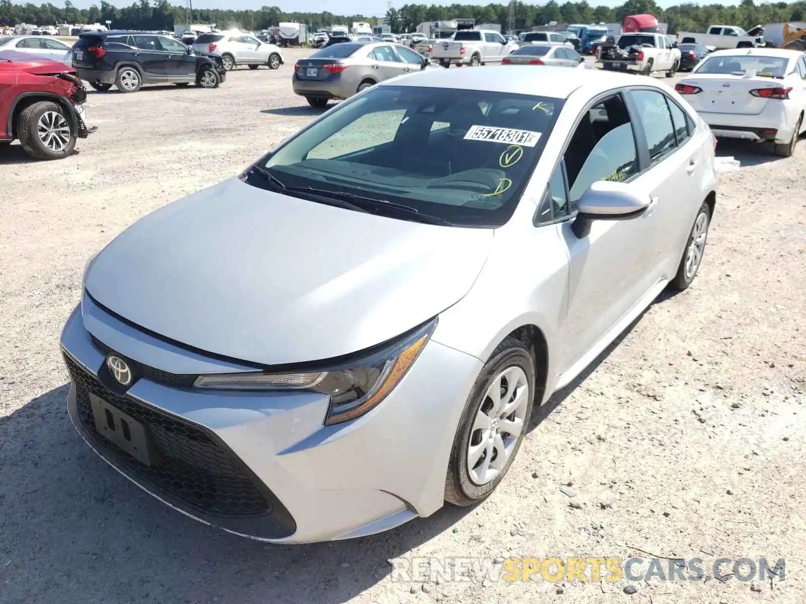 2 Photograph of a damaged car 5YFEPRAE8LP023925 TOYOTA COROLLA 2020