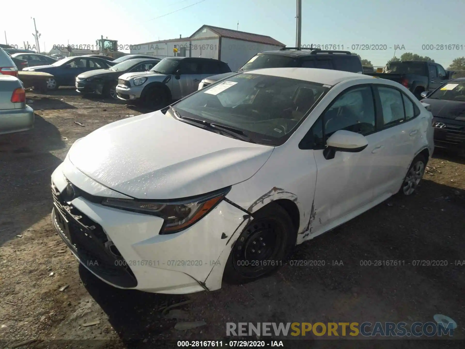 2 Photograph of a damaged car 5YFEPRAE8LP027974 TOYOTA COROLLA 2020