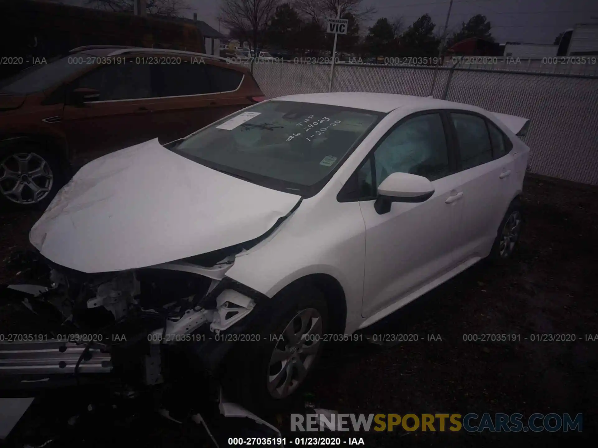 2 Photograph of a damaged car 5YFEPRAE8LP028056 TOYOTA COROLLA 2020