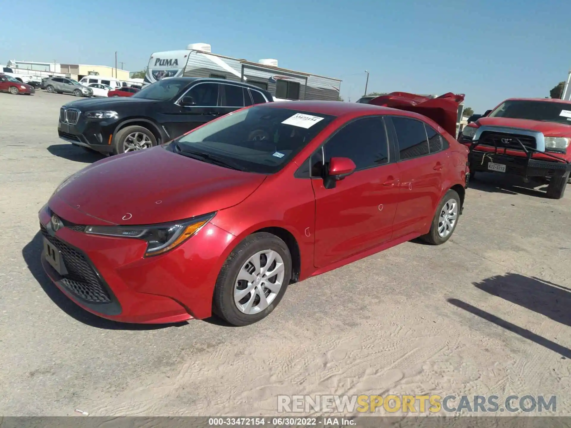 2 Photograph of a damaged car 5YFEPRAE8LP037338 TOYOTA COROLLA 2020