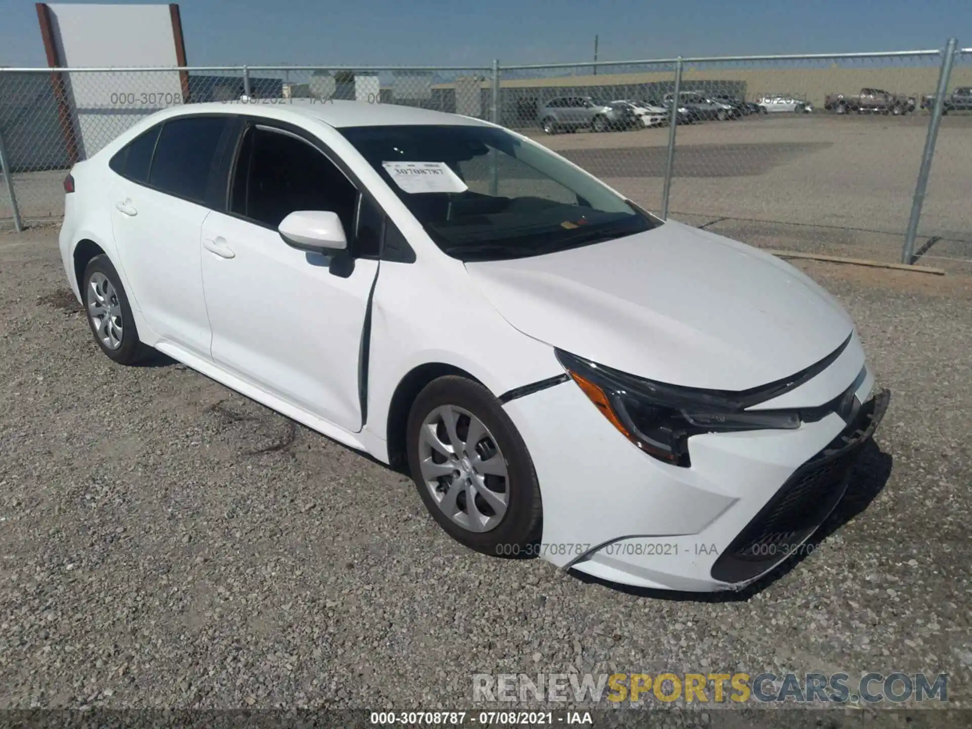 1 Photograph of a damaged car 5YFEPRAE8LP052423 TOYOTA COROLLA 2020