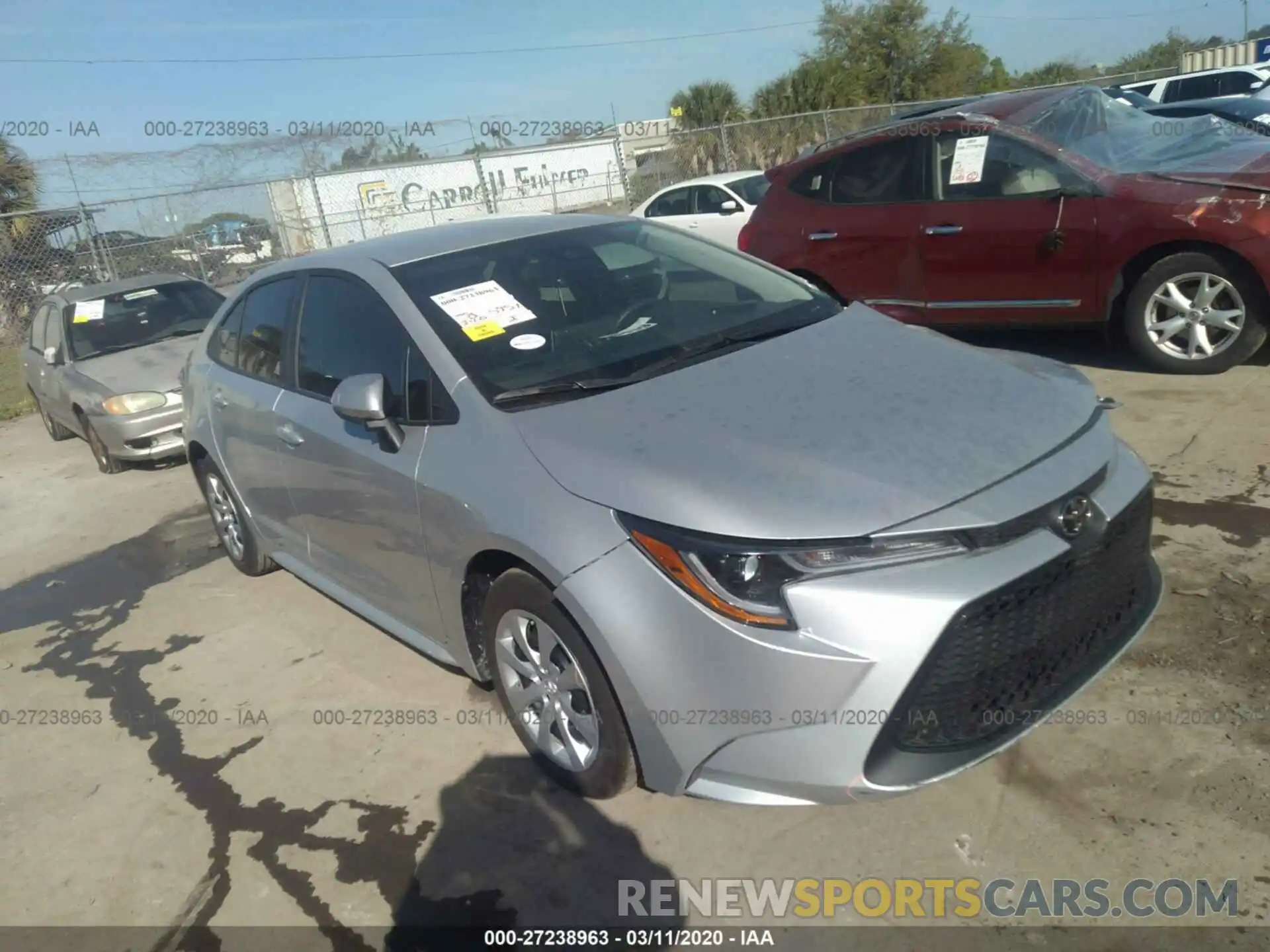 1 Photograph of a damaged car 5YFEPRAE8LP057329 TOYOTA COROLLA 2020