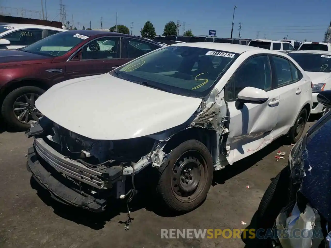 2 Photograph of a damaged car 5YFEPRAE8LP060554 TOYOTA COROLLA 2020