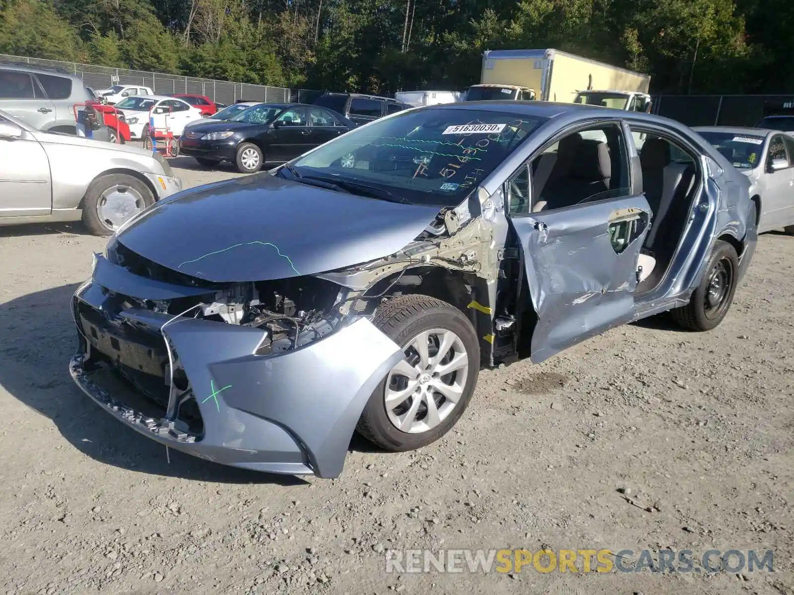 2 Photograph of a damaged car 5YFEPRAE8LP062563 TOYOTA COROLLA 2020