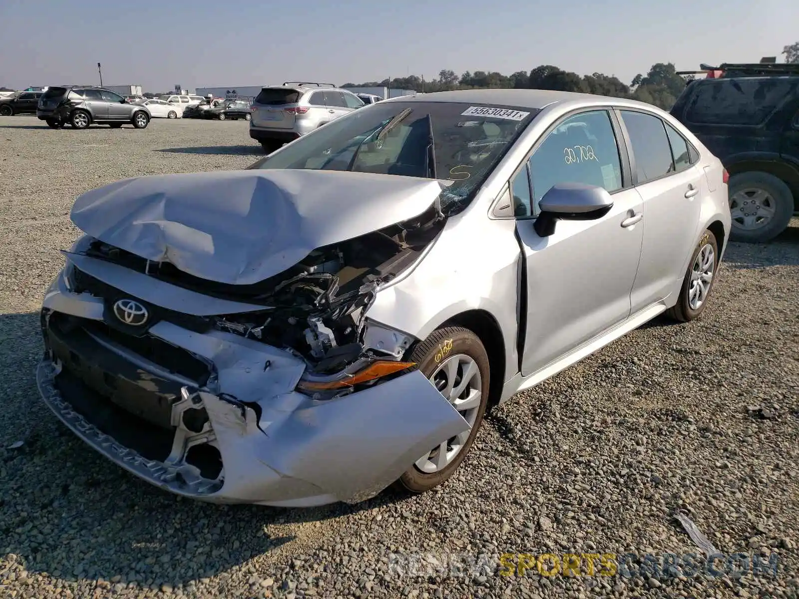 2 Photograph of a damaged car 5YFEPRAE8LP075698 TOYOTA COROLLA 2020