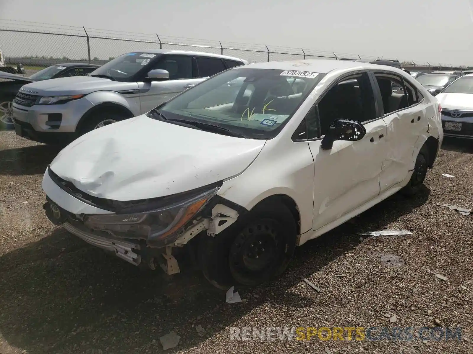 2 Photograph of a damaged car 5YFEPRAE8LP076091 TOYOTA COROLLA 2020