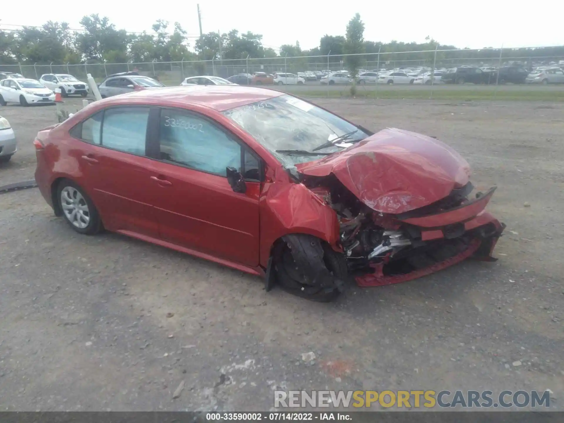 1 Photograph of a damaged car 5YFEPRAE8LP077323 TOYOTA COROLLA 2020