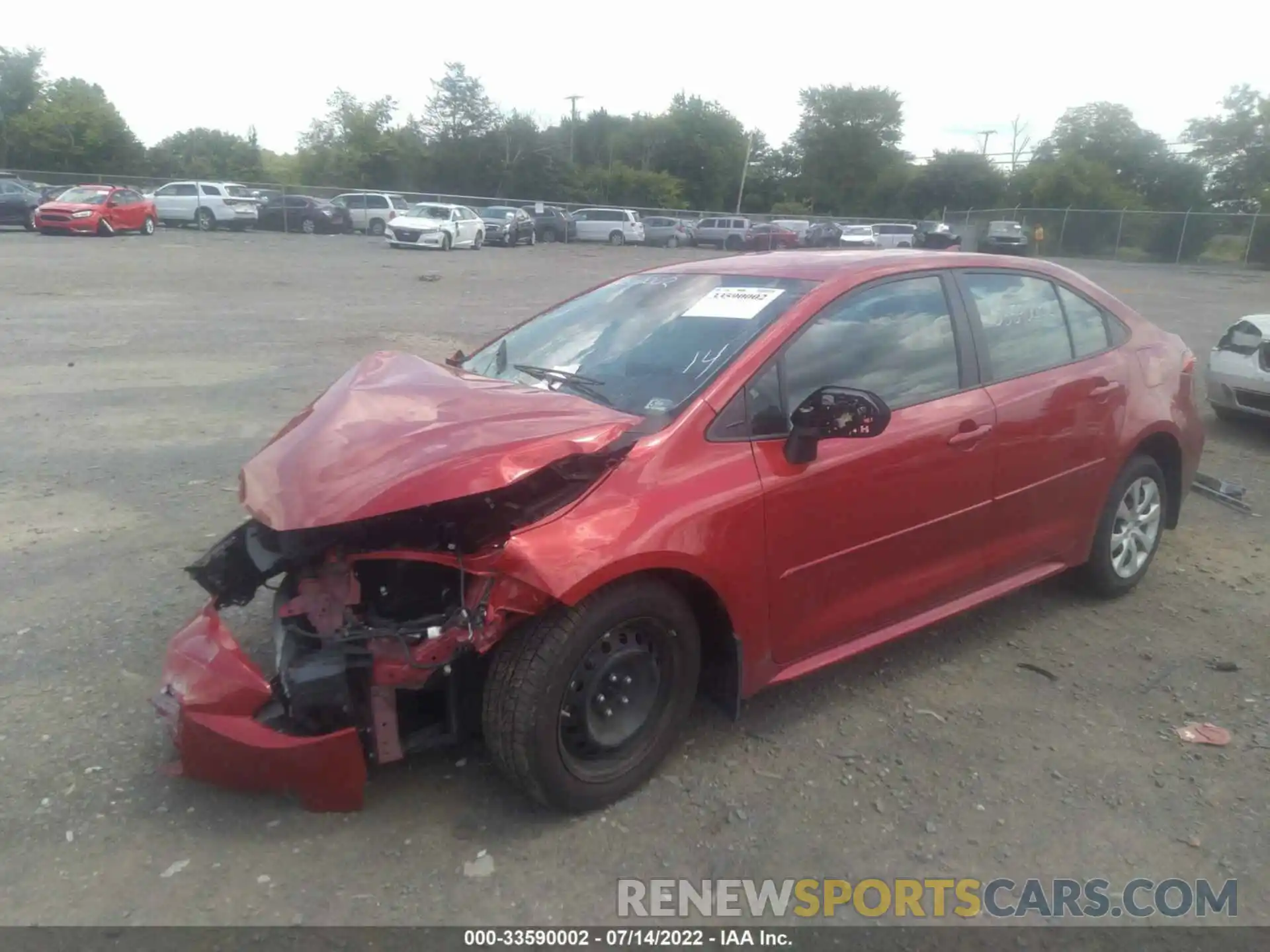 2 Photograph of a damaged car 5YFEPRAE8LP077323 TOYOTA COROLLA 2020