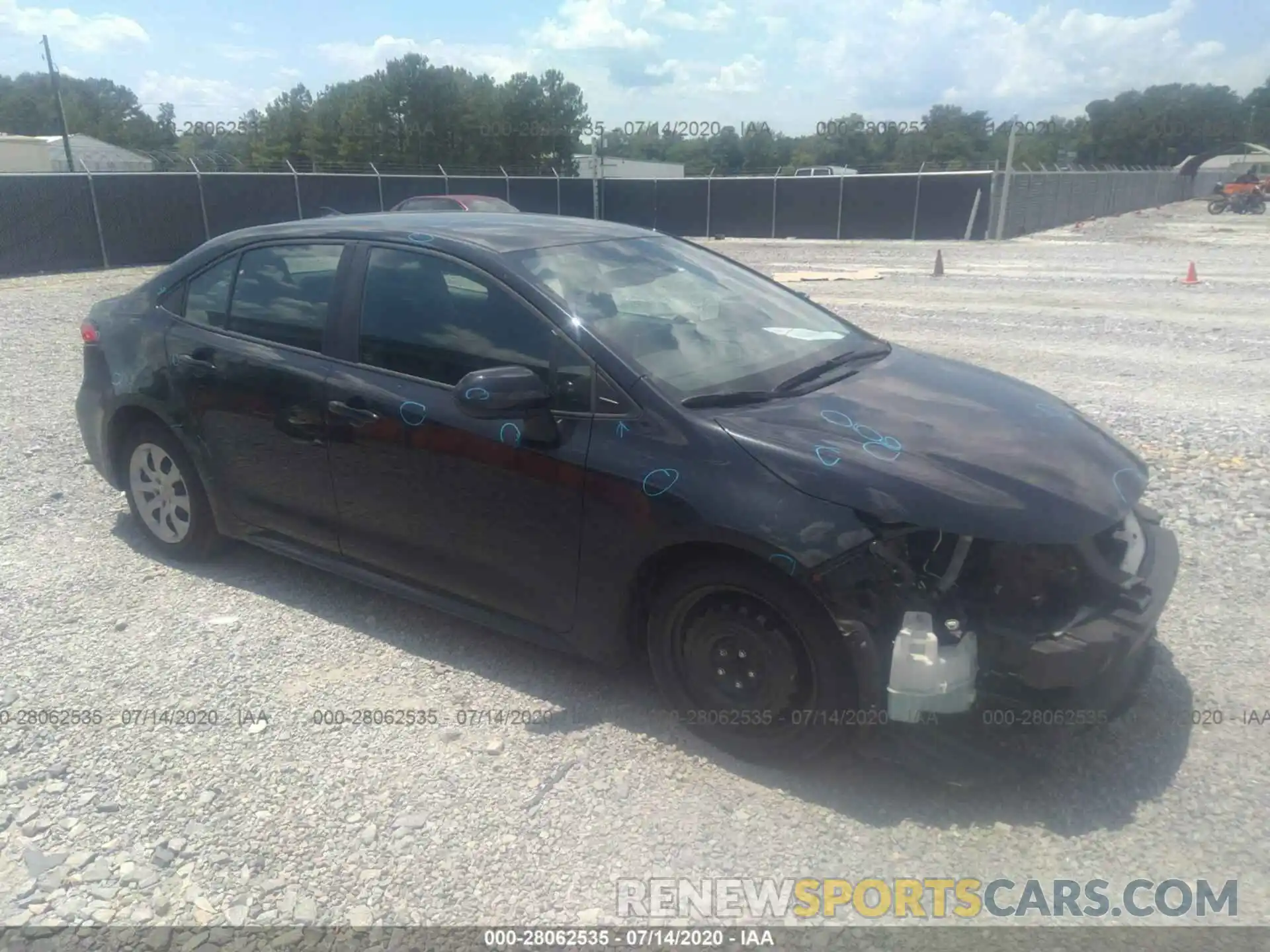 1 Photograph of a damaged car 5YFEPRAE8LP083980 TOYOTA COROLLA 2020