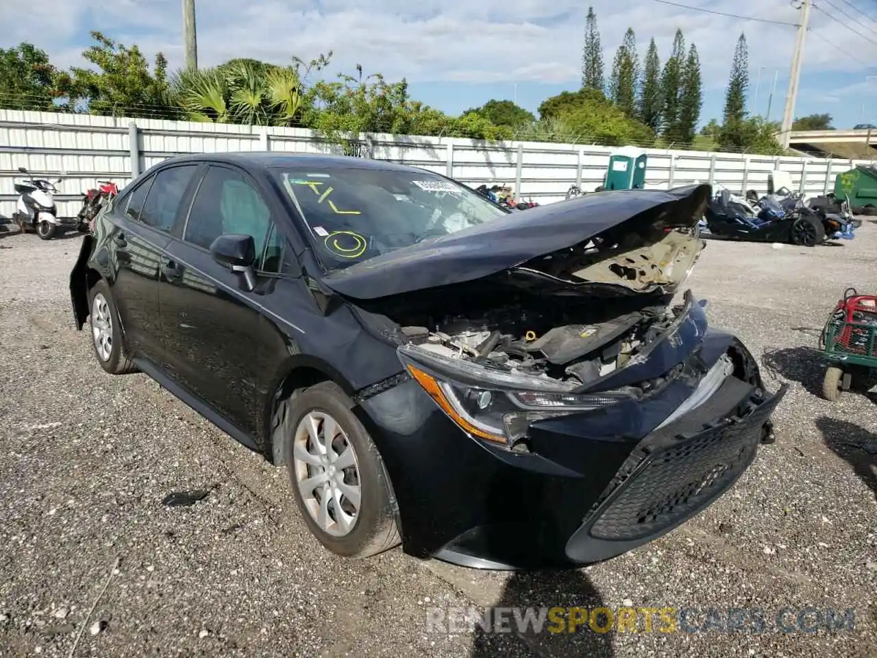 1 Photograph of a damaged car 5YFEPRAE8LP084921 TOYOTA COROLLA 2020