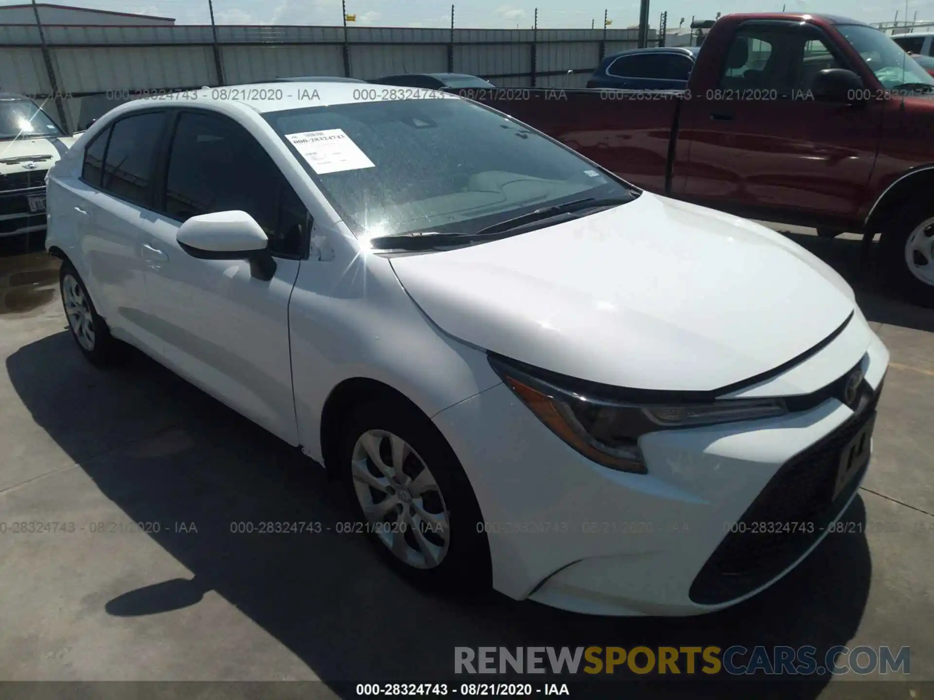 1 Photograph of a damaged car 5YFEPRAE8LP092744 TOYOTA COROLLA 2020