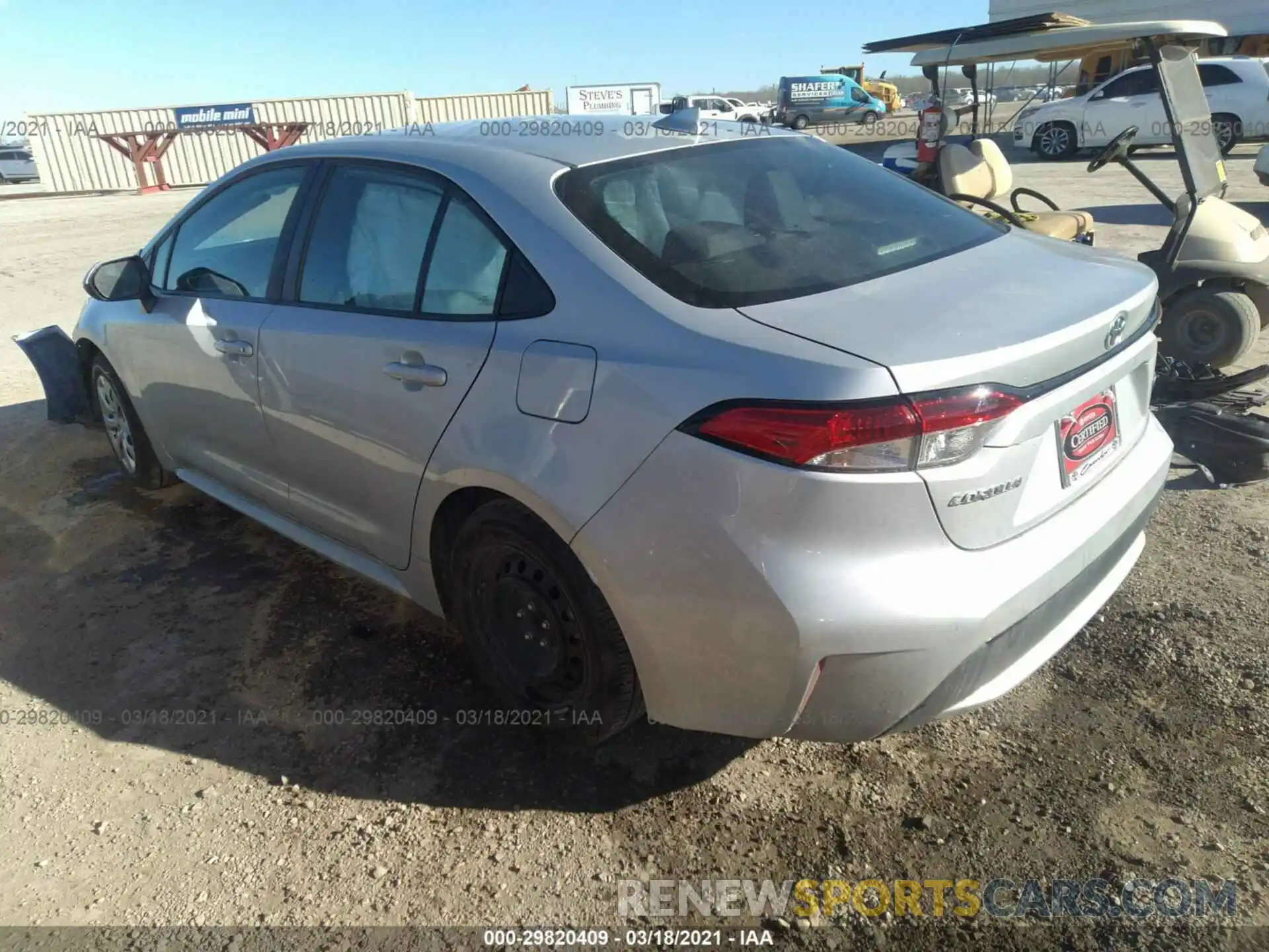 3 Photograph of a damaged car 5YFEPRAE8LP096860 TOYOTA COROLLA 2020