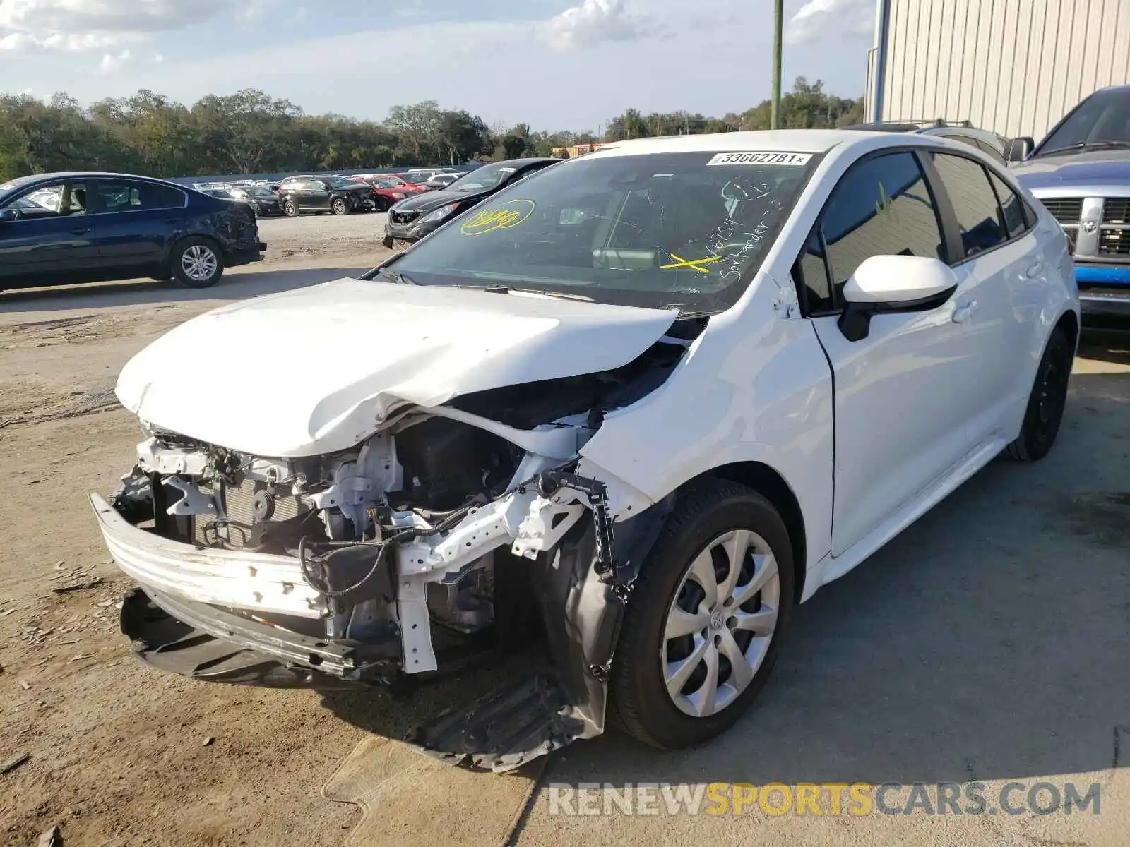 2 Photograph of a damaged car 5YFEPRAE8LP098544 TOYOTA COROLLA 2020