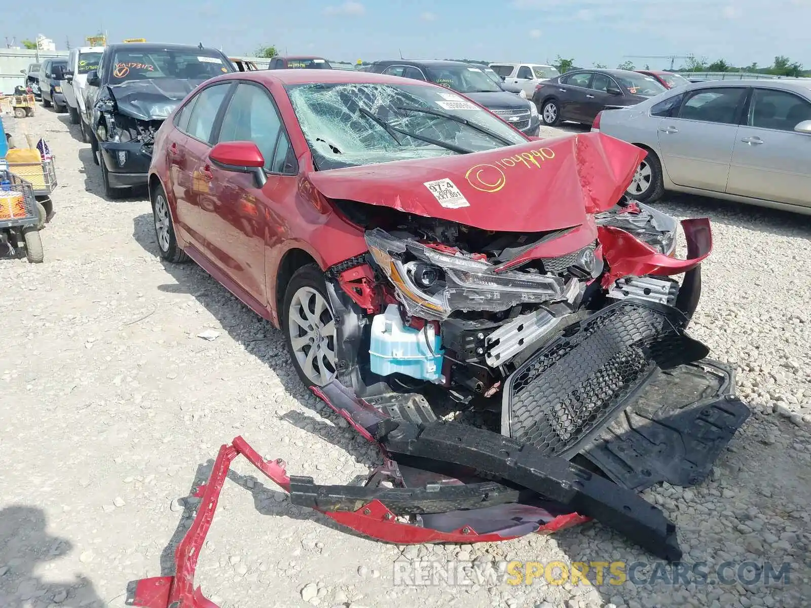 1 Photograph of a damaged car 5YFEPRAE8LP104990 TOYOTA COROLLA 2020