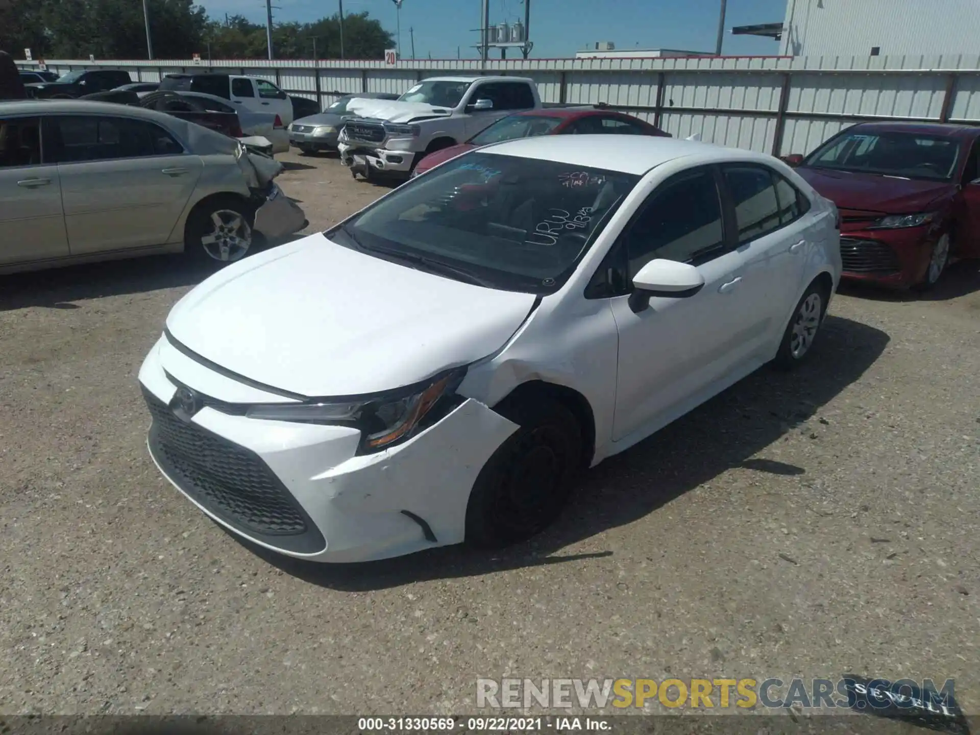 2 Photograph of a damaged car 5YFEPRAE8LP108215 TOYOTA COROLLA 2020