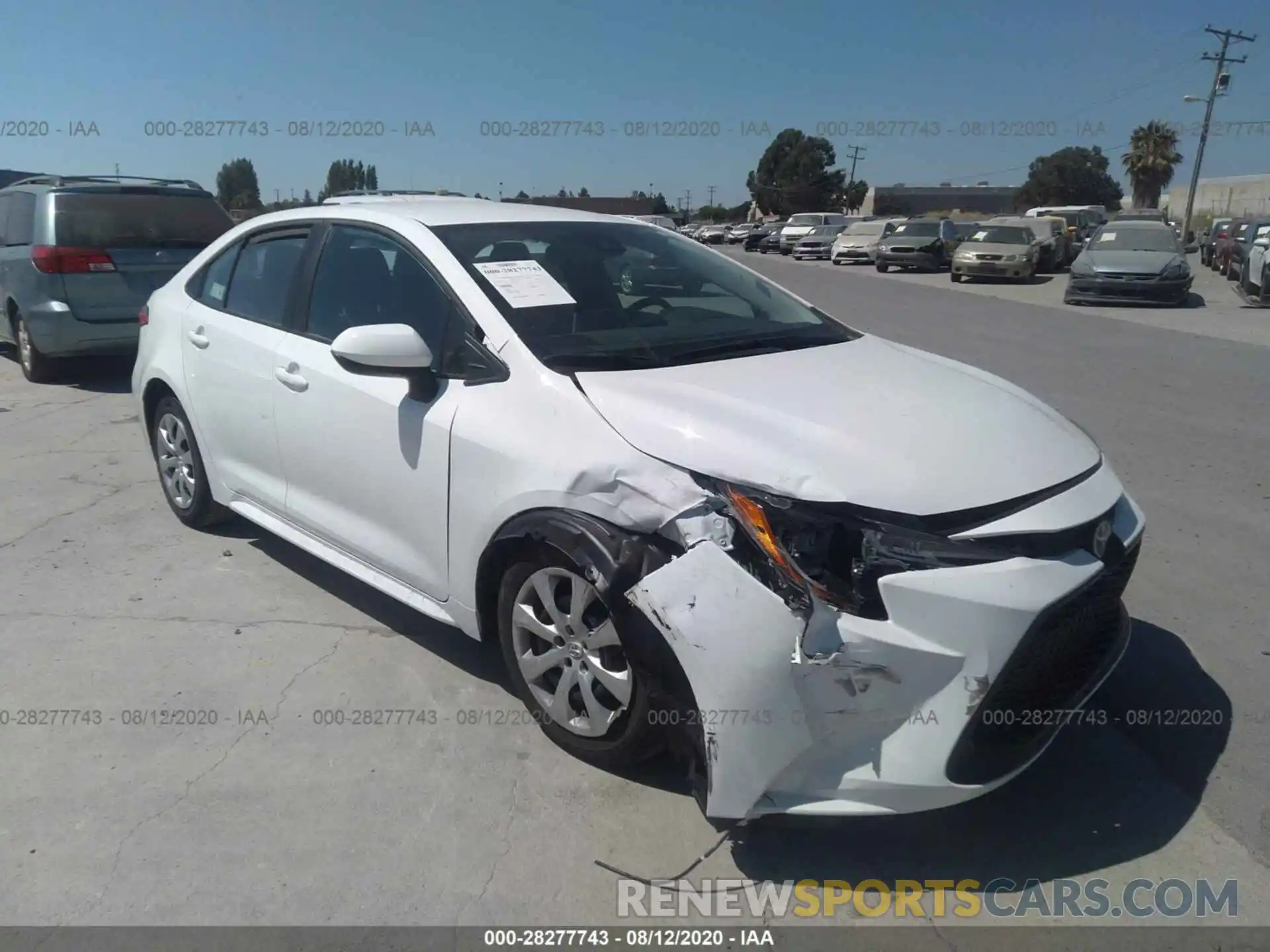 1 Photograph of a damaged car 5YFEPRAE8LP108344 TOYOTA COROLLA 2020