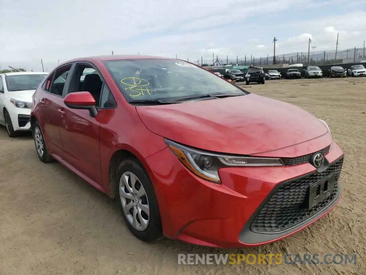 1 Photograph of a damaged car 5YFEPRAE8LP108621 TOYOTA COROLLA 2020