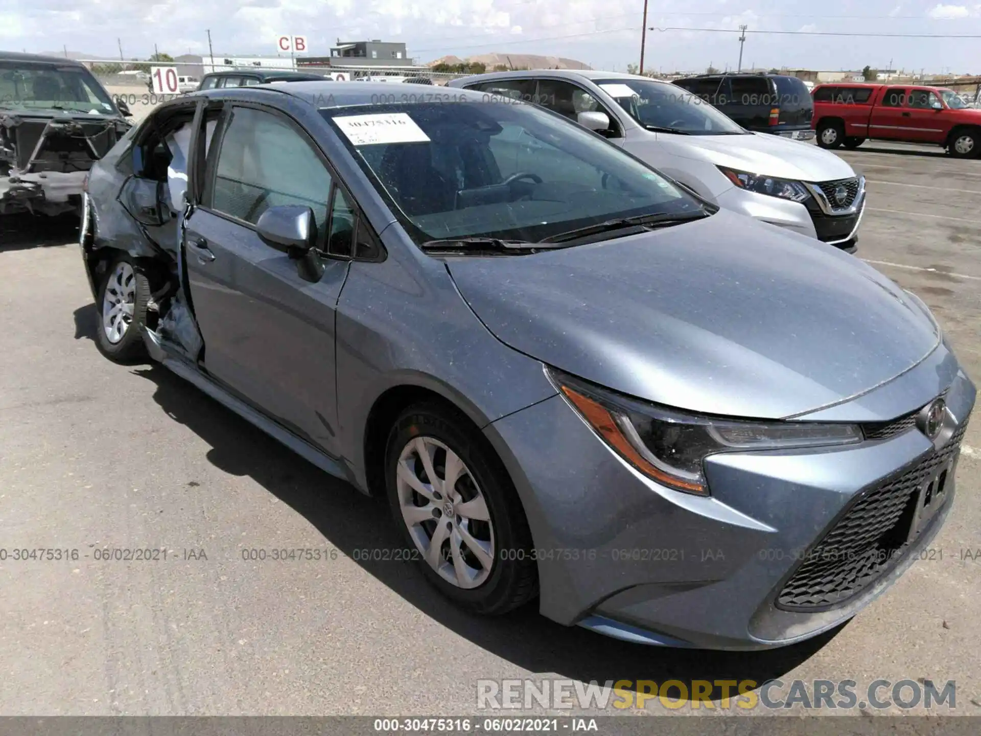 1 Photograph of a damaged car 5YFEPRAE8LP109025 TOYOTA COROLLA 2020