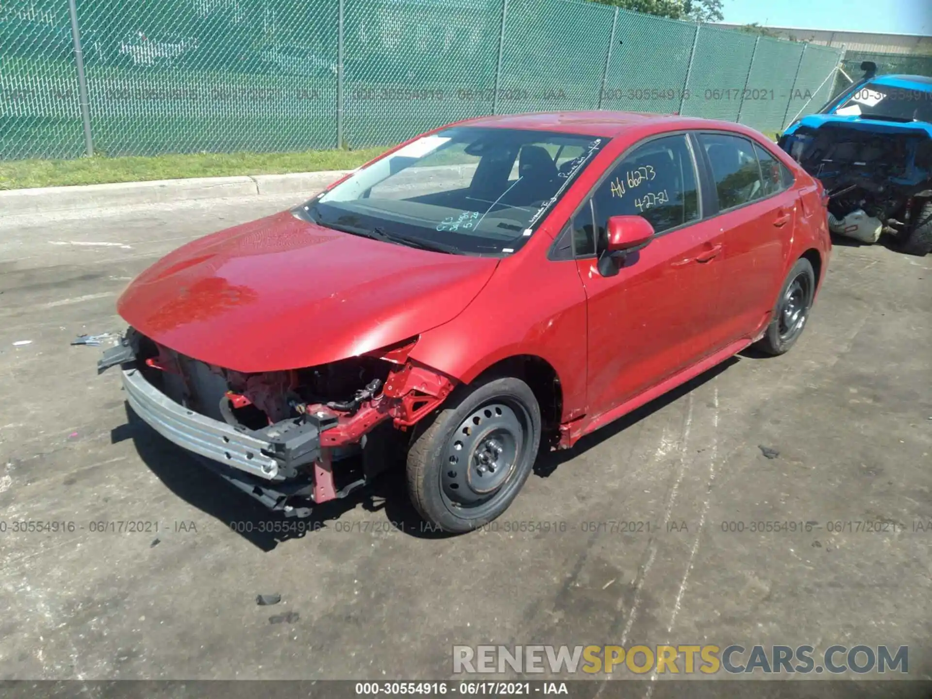 2 Photograph of a damaged car 5YFEPRAE8LP113771 TOYOTA COROLLA 2020