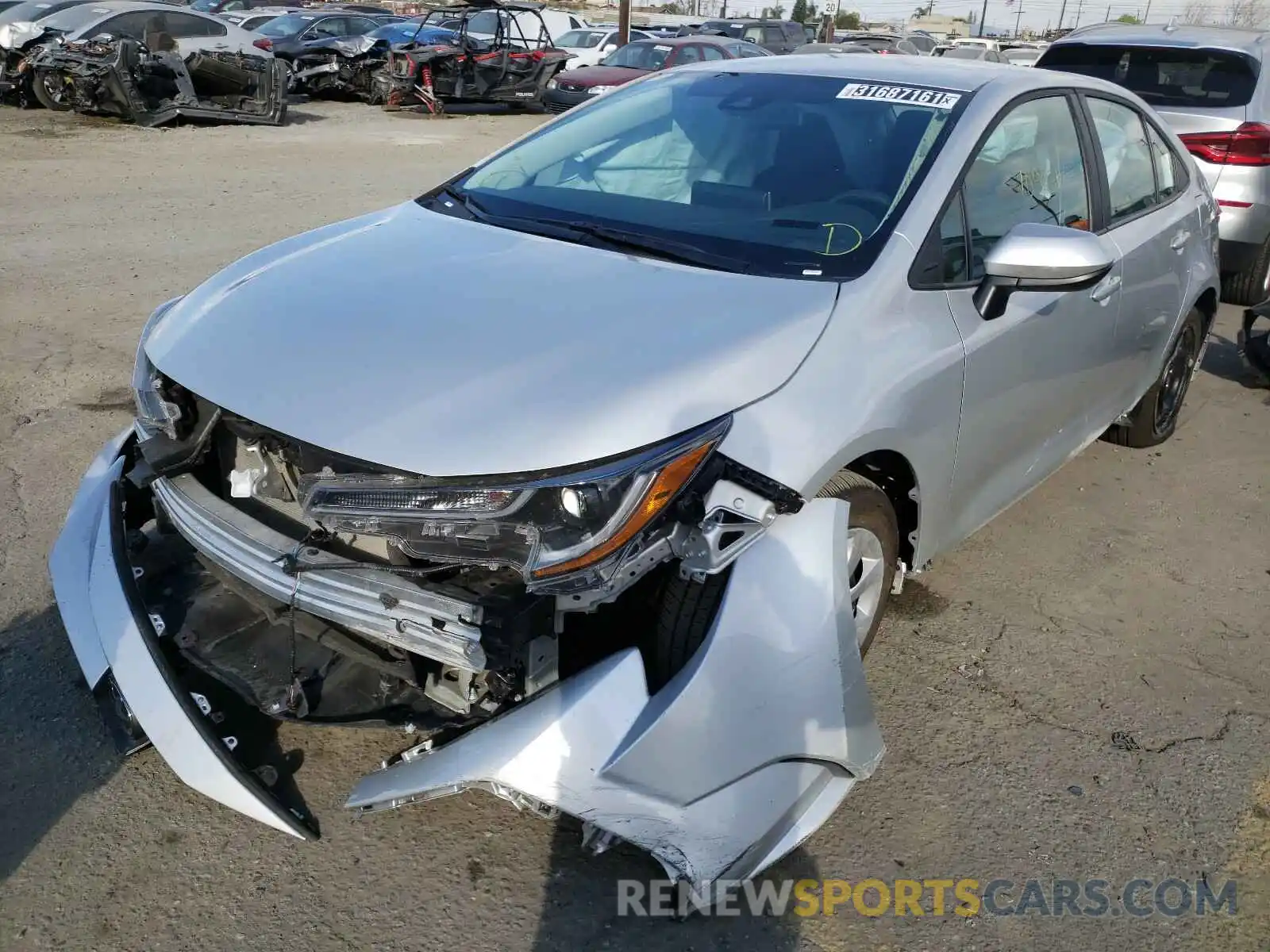 2 Photograph of a damaged car 5YFEPRAE8LP120025 TOYOTA COROLLA 2020