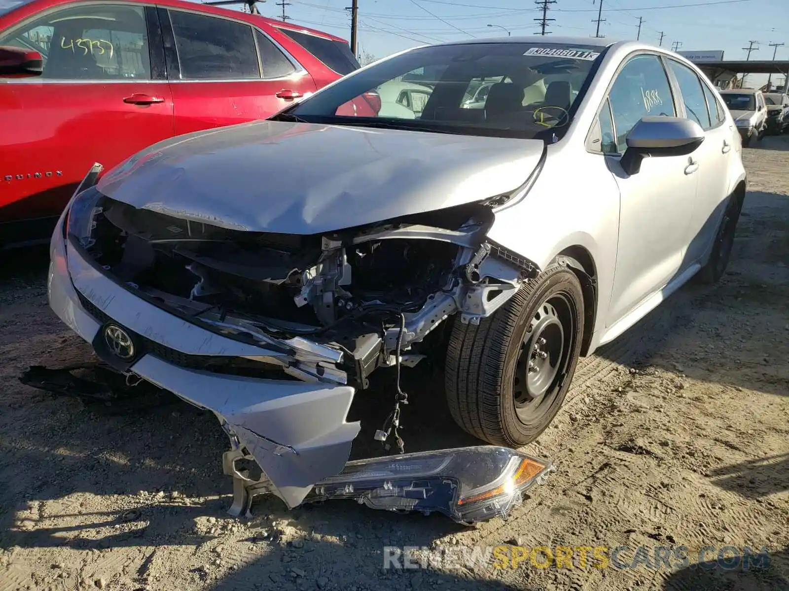 2 Photograph of a damaged car 5YFEPRAE8LP120557 TOYOTA COROLLA 2020