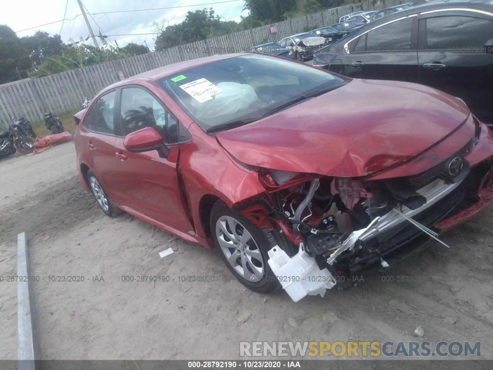 1 Photograph of a damaged car 5YFEPRAE8LP128724 TOYOTA COROLLA 2020