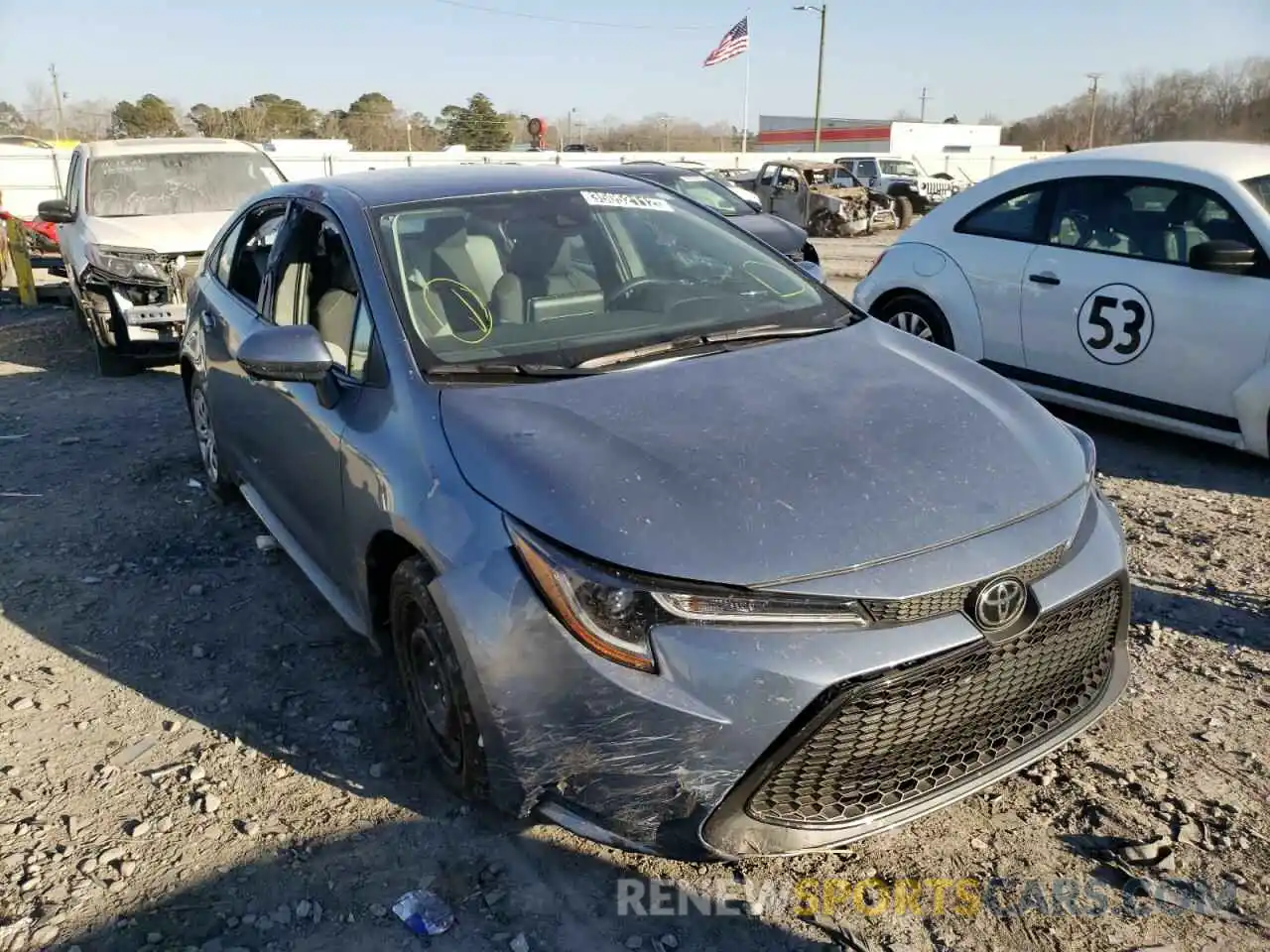 1 Photograph of a damaged car 5YFEPRAE8LP131428 TOYOTA COROLLA 2020