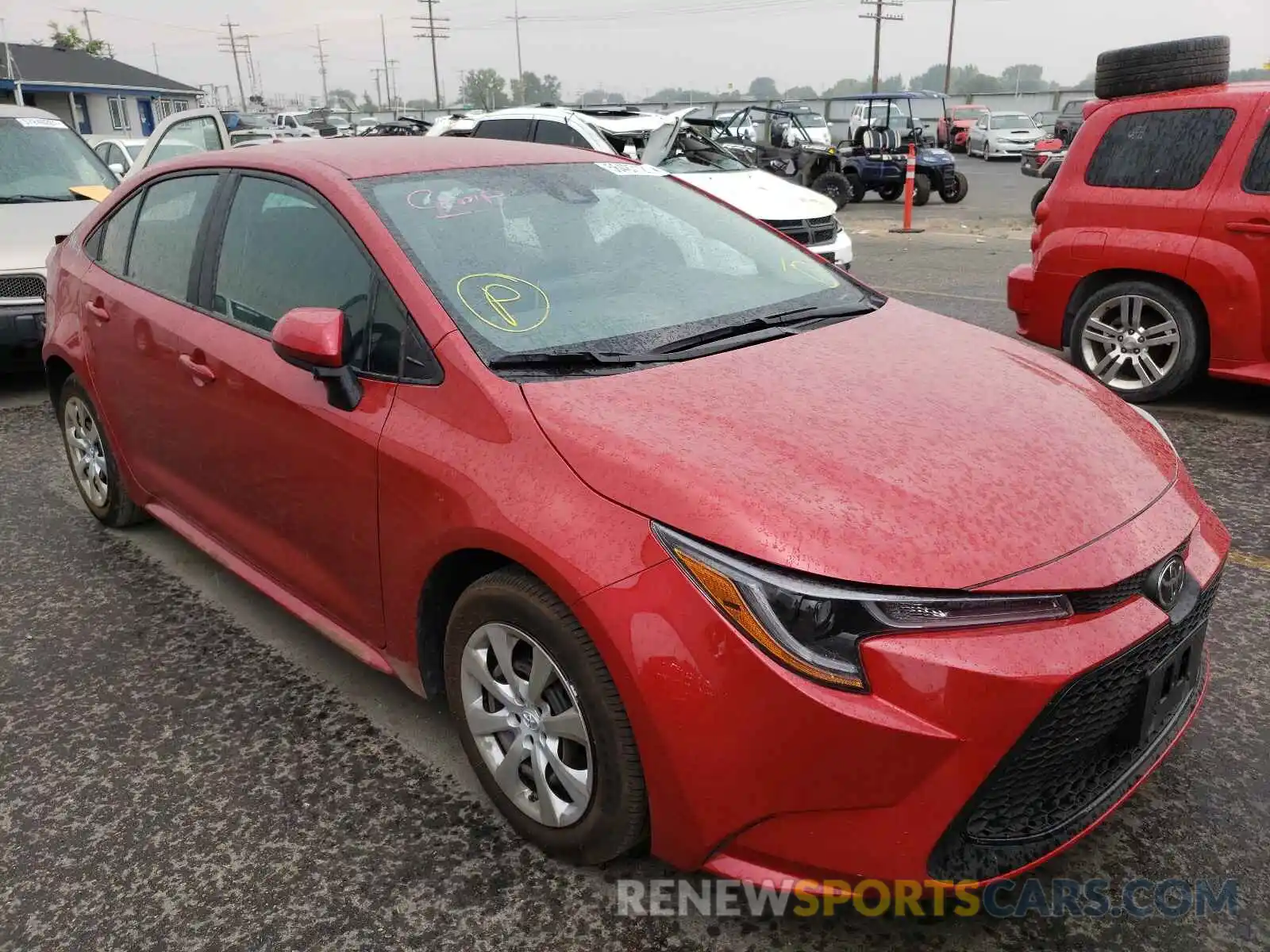 1 Photograph of a damaged car 5YFEPRAE8LP131641 TOYOTA COROLLA 2020