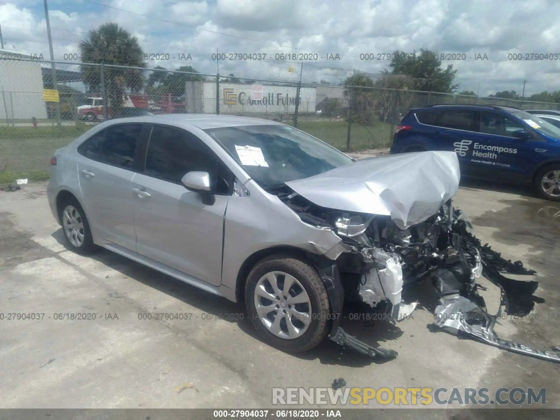 1 Photograph of a damaged car 5YFEPRAE9LP027966 TOYOTA COROLLA 2020